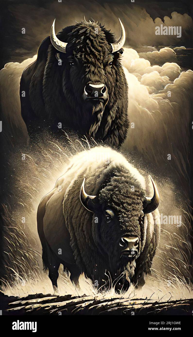 Illustration de bison américain Banque D'Images