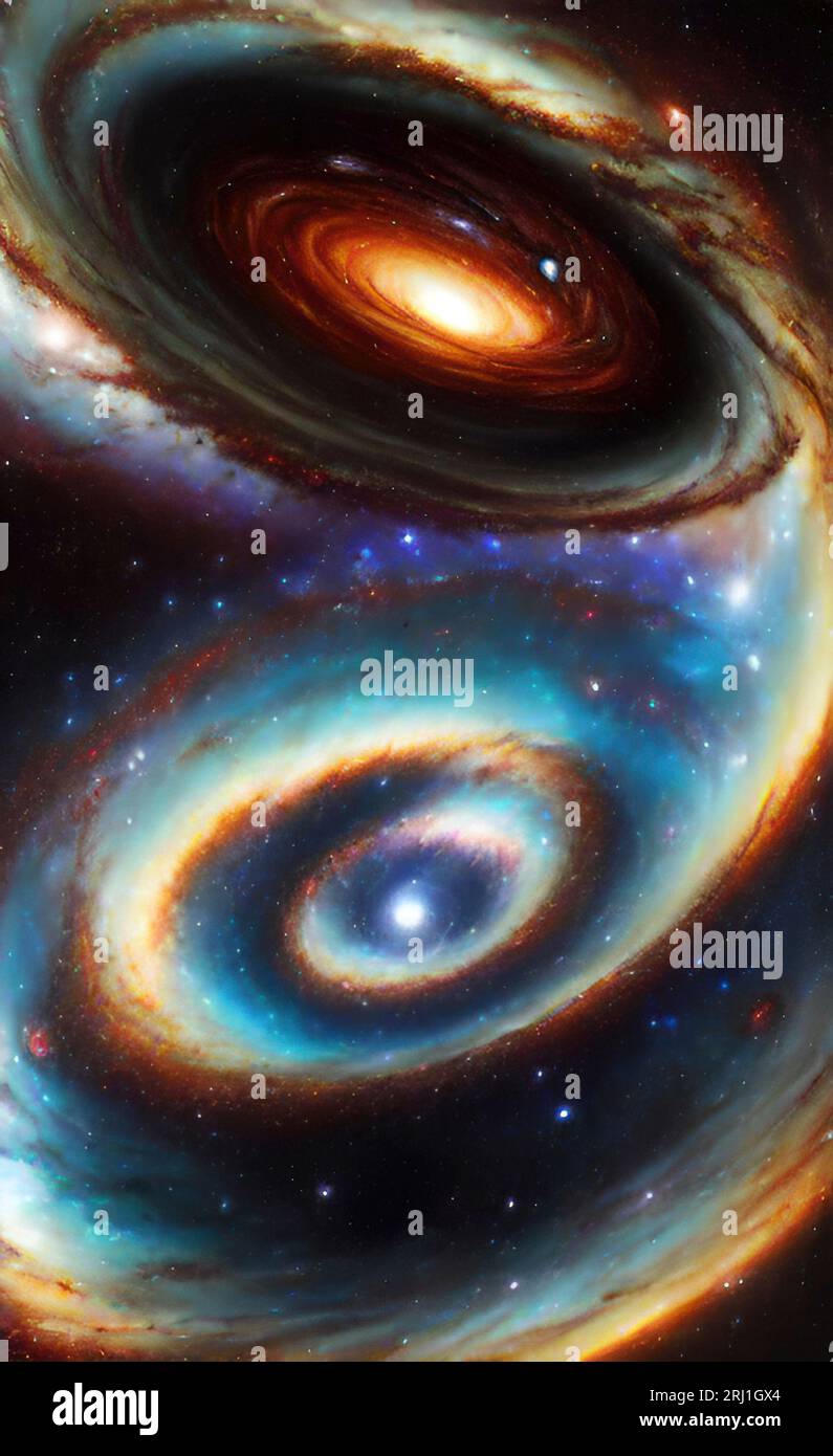 Swirling Galaxy Digital Art Banque D'Images