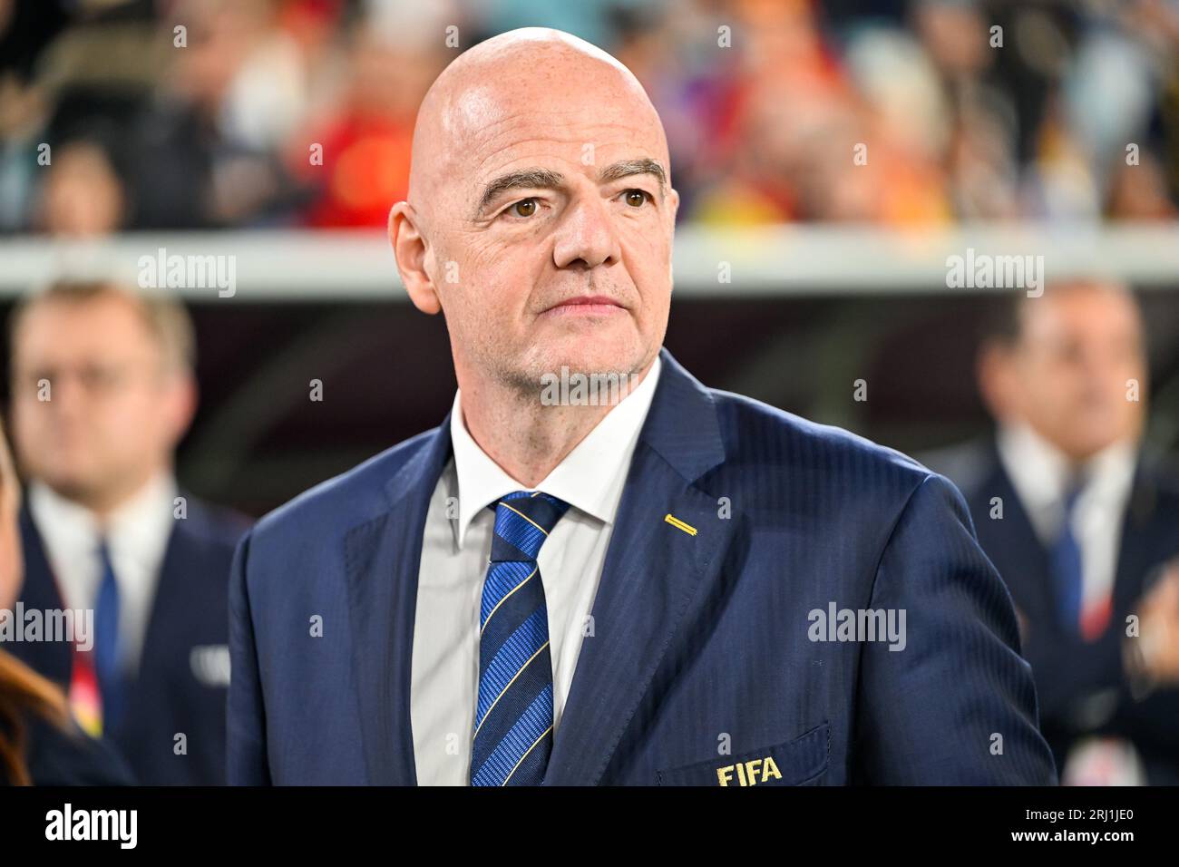 Sydney, Nouvelle-Galles du Sud, Australie, Gianni Infantino président de la coupe du monde féminine de la FIFA 2023 finale Espagne contre Angleterre au Stadium Australia (Accor Stadium) 20 août 2023, Sydney, Australie. (Keith McInnes/SPP) crédit : SPP Sport Press photo. /Alamy Live News Banque D'Images