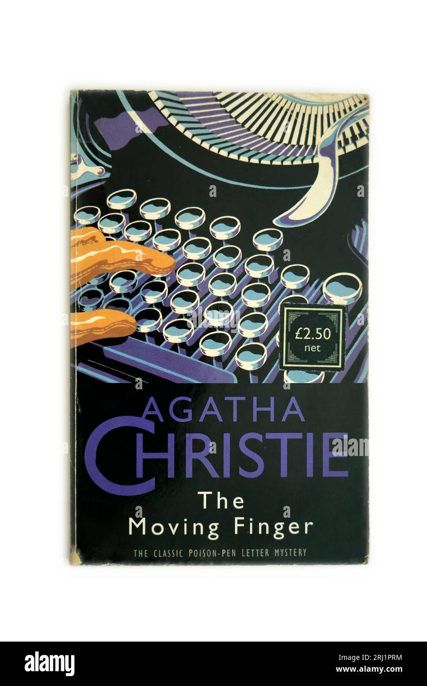 Le doigt en mouvement - Un roman d'Agatha Christie. Le mystère classique de la lettre poison-Pen. Couverture de livre. Banque D'Images