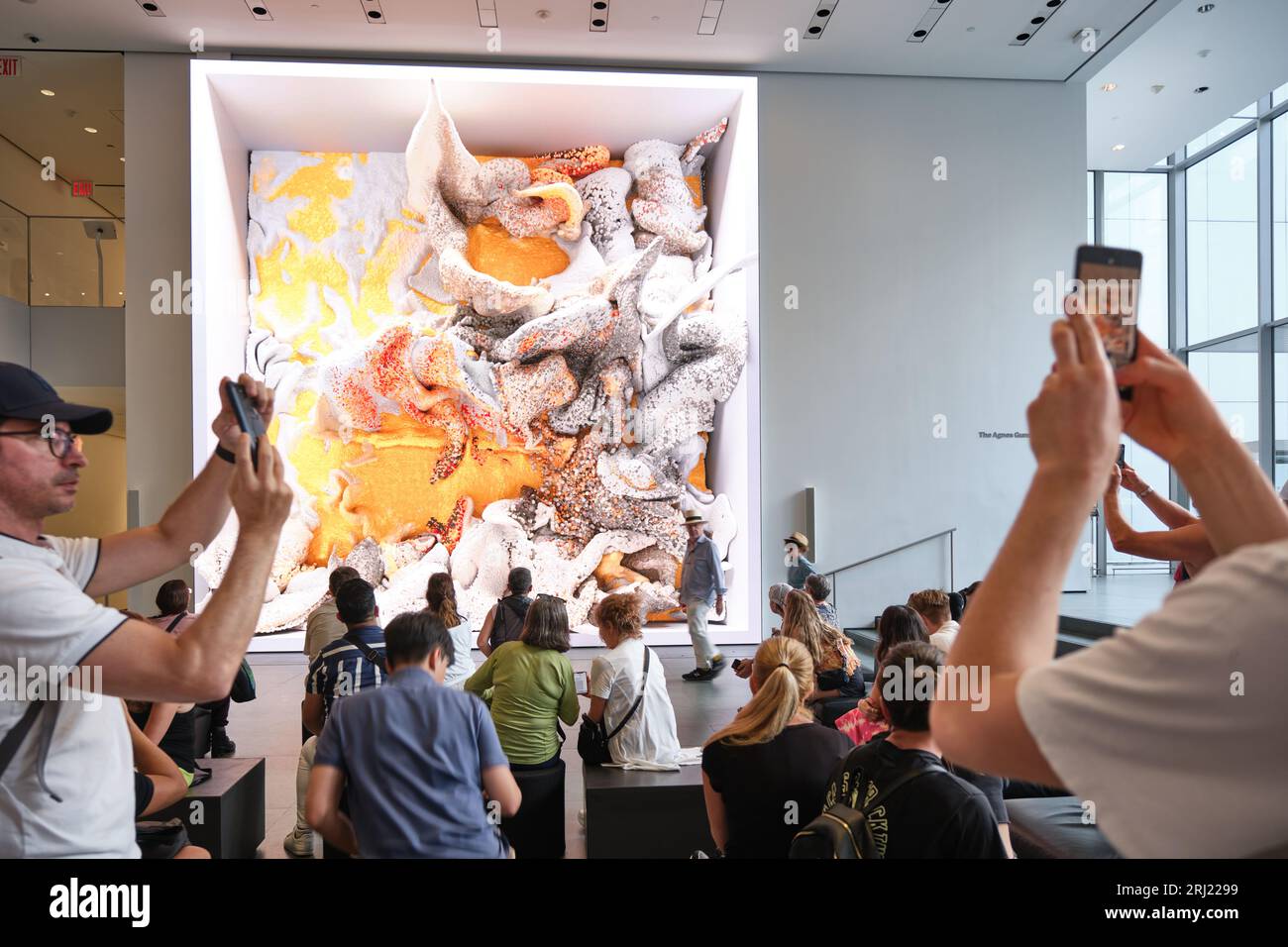 Non supervisé par Refik Anadol au MOMA. L'intelligence artificielle interprète 200 ans d'art de MOMA pour créer des œuvres numériques qui se développent continuellement. Banque D'Images Non supervisé par Refik Anadol au MOMA. L'intelligence artificielle interprète 200 ans d'art de MOMA pour créer des œuvres numériques qui se développent continuellement. Banque D'Images