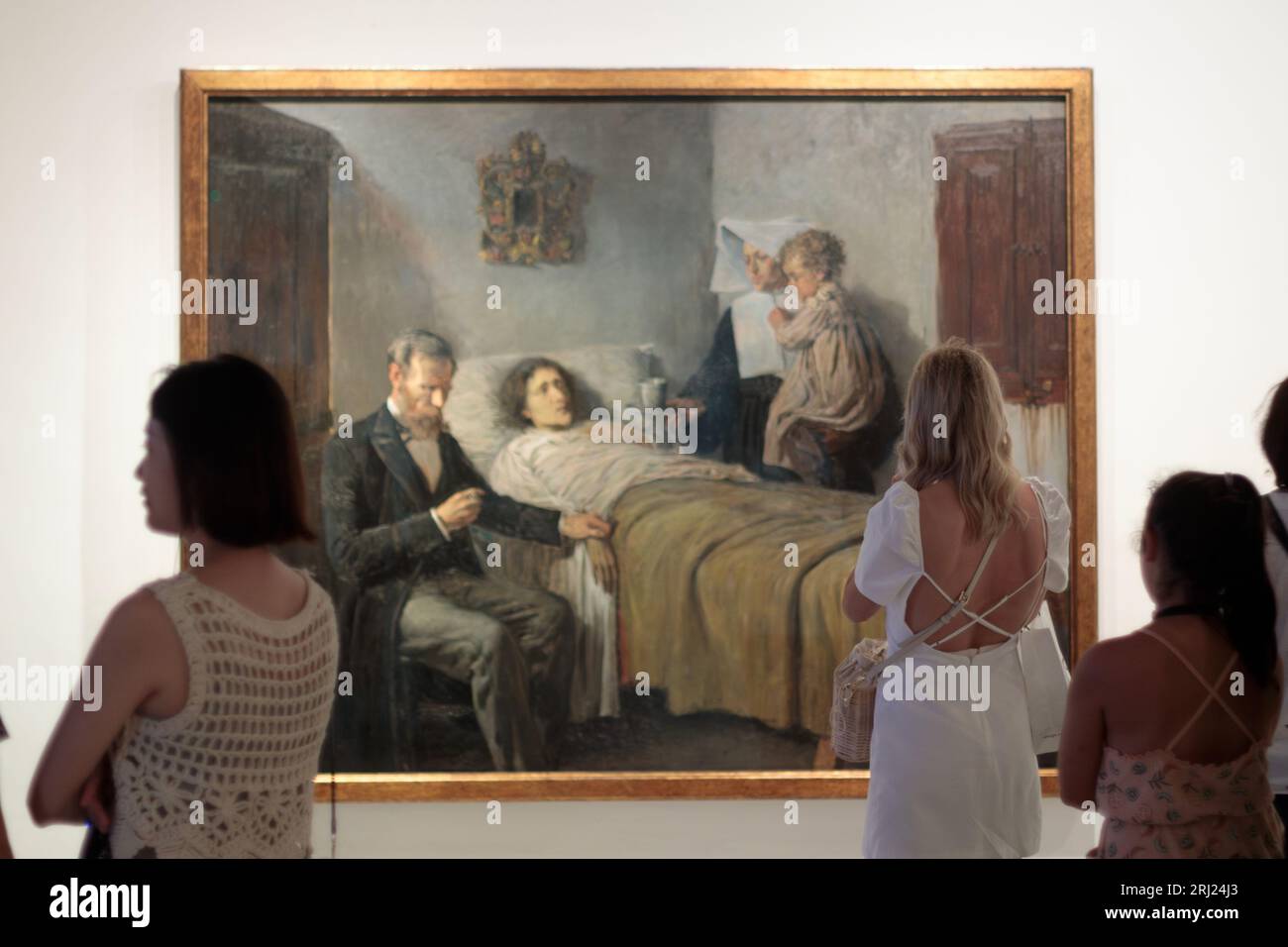 Les passionnés d'art ont pu découvrir « Science et Amour » de Picasso au musée Picasso de Barcelone Banque D'Images