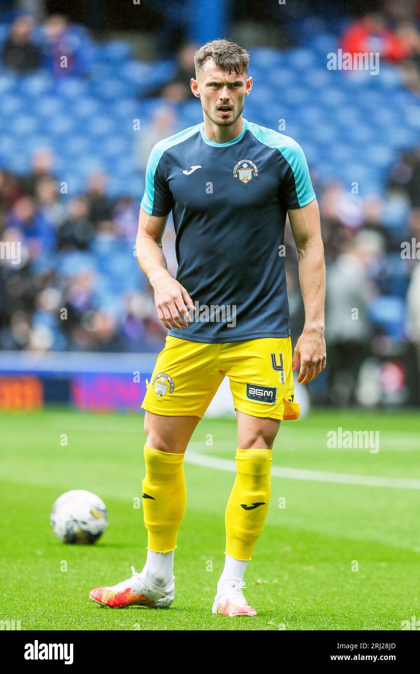 DARRAGH O'CONNOR, joueur de football professionnel irlandais, joue actuellement en tant que défenseur central pour Greenock Morton. Image prise lors d'une session d'entraînement Banque D'Images