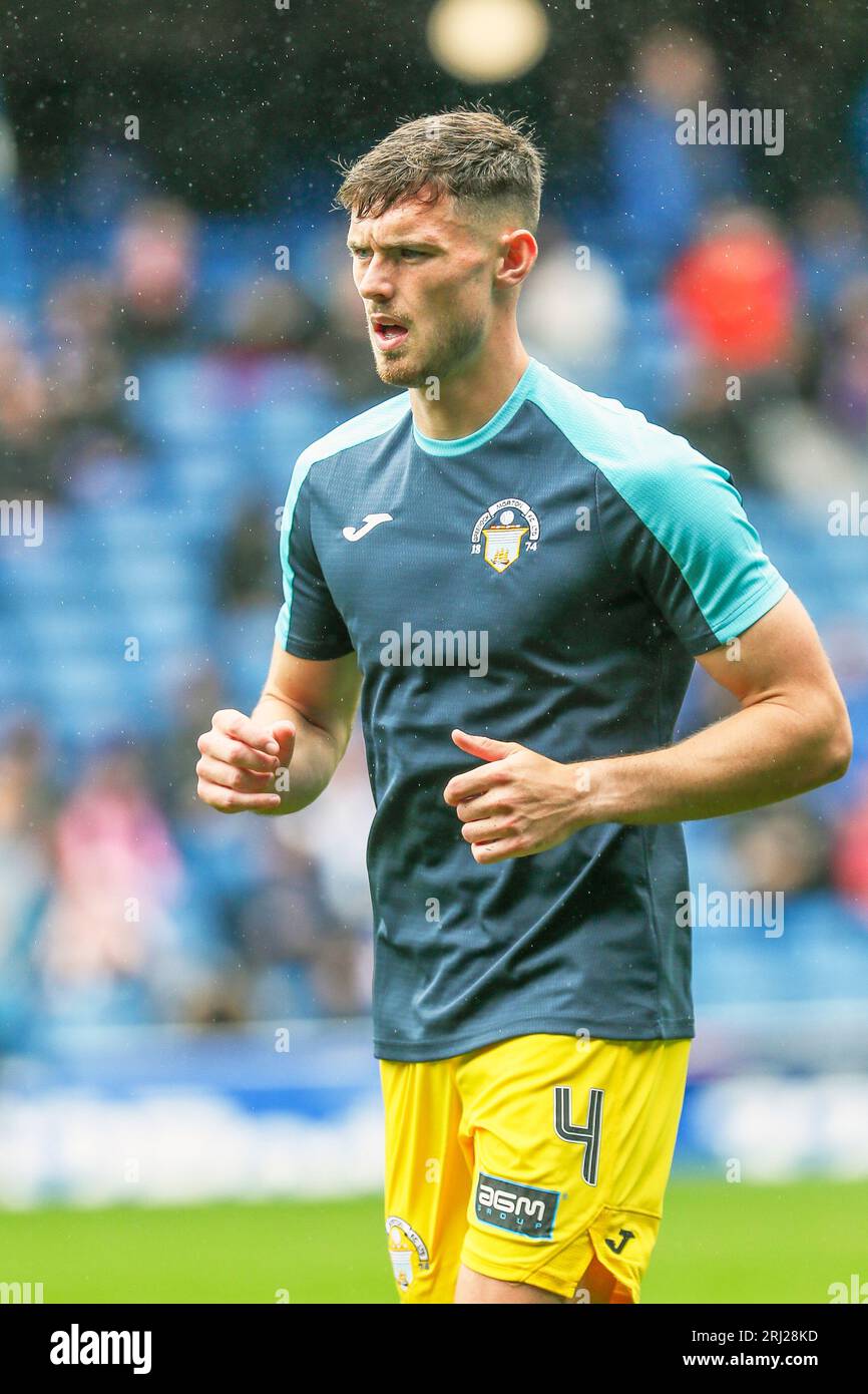 DARRAGH O'CONNOR, joueur de football professionnel irlandais, joue actuellement en tant que défenseur central pour Greenock Morton. Image prise lors d'une session d'entraînement Banque D'Images