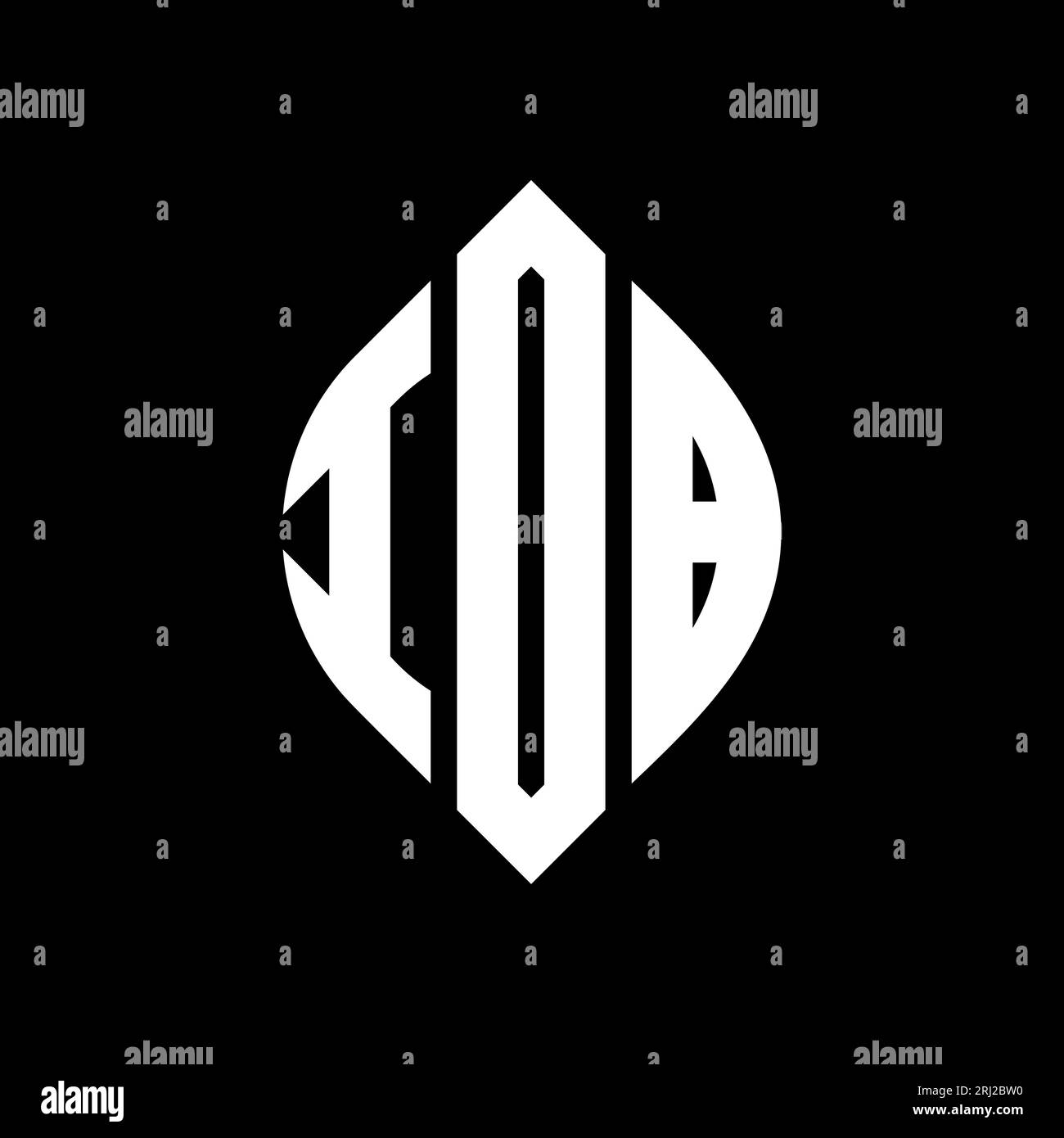 Design de logo de lettre cercle IOB avec forme de cercle et d'ellipse. Lettres elliptiques IOB avec style typographique. Les trois initiales forment un logo circulaire. Ci IOB Illustration de Vecteur