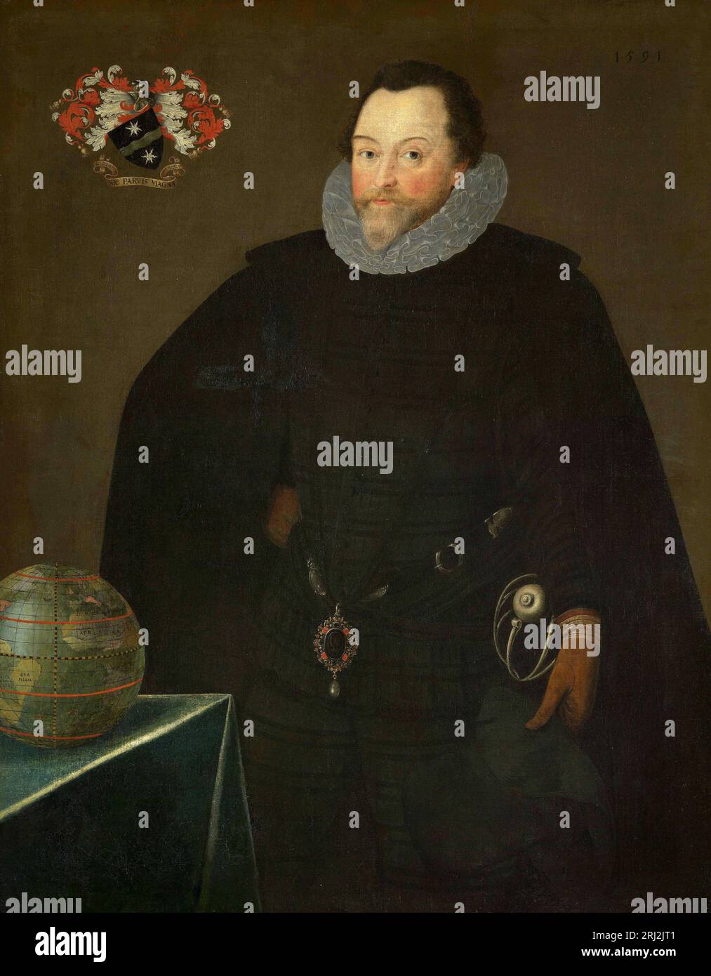 Portrait de Sir Francis Drake par Marcus Gheeraerts le Jeune Banque D'Images