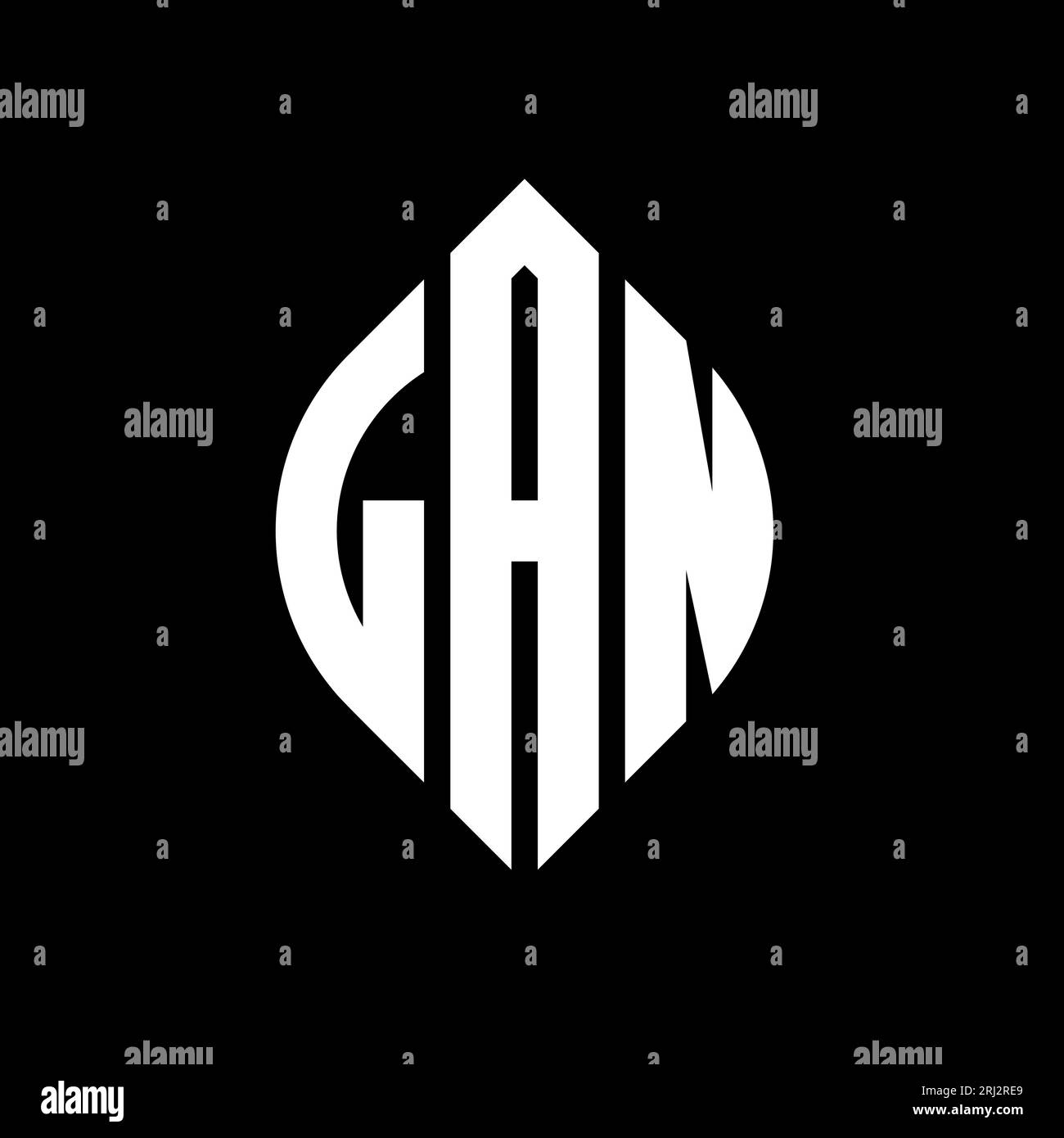 Logo de lettre de cercle LAN avec forme de cercle et d'ellipse. Lettres elliptiques LAN avec style typographique. Les trois initiales forment un logo circulaire. Ci LAN Illustration de Vecteur