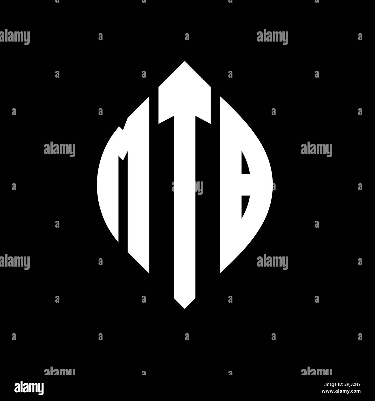 Logo de lettre cercle MTB avec forme de cercle et d'ellipse. Lettres elliptiques MTB avec style typographique. Les trois initiales forment un logo circulaire. Ci MTB Illustration de Vecteur