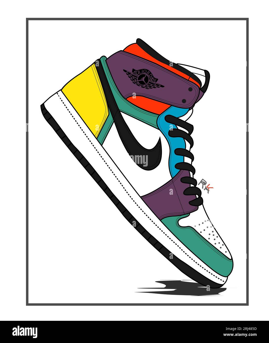 Illustration de l'icône de la chaussure Air Jordan Banque D'Images