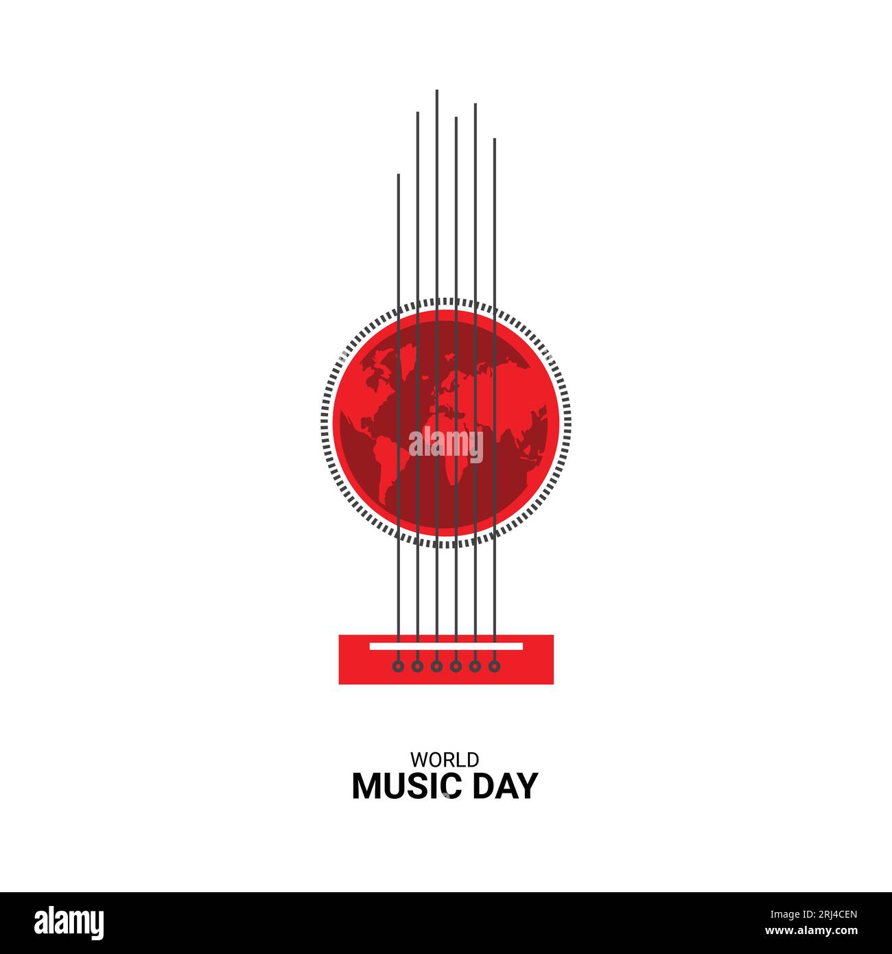 Journée mondiale de la musique avec une illustration d'instrument de musique. Journée de la musique créative Illustration de Vecteur