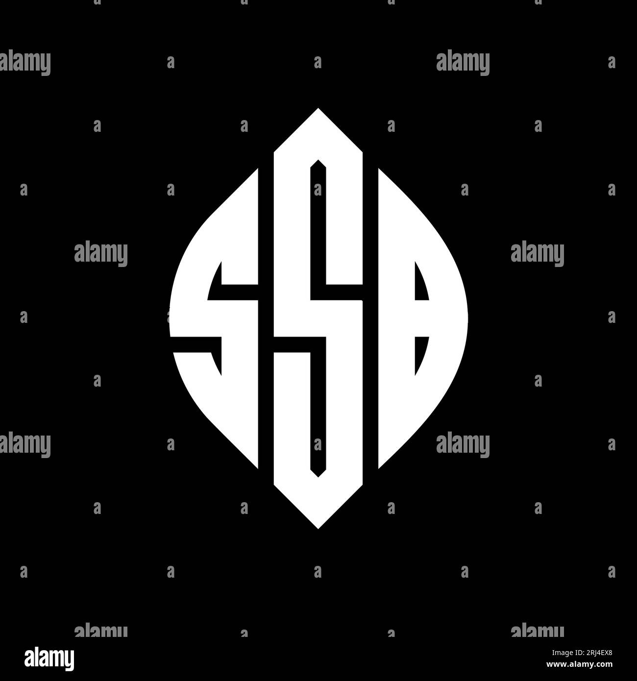 Logo de lettre cercle SSB avec forme de cercle et d'ellipse. Lettres elliptiques SSB avec style typographique. Les trois initiales forment un logo circulaire. Ci SSB Illustration de Vecteur