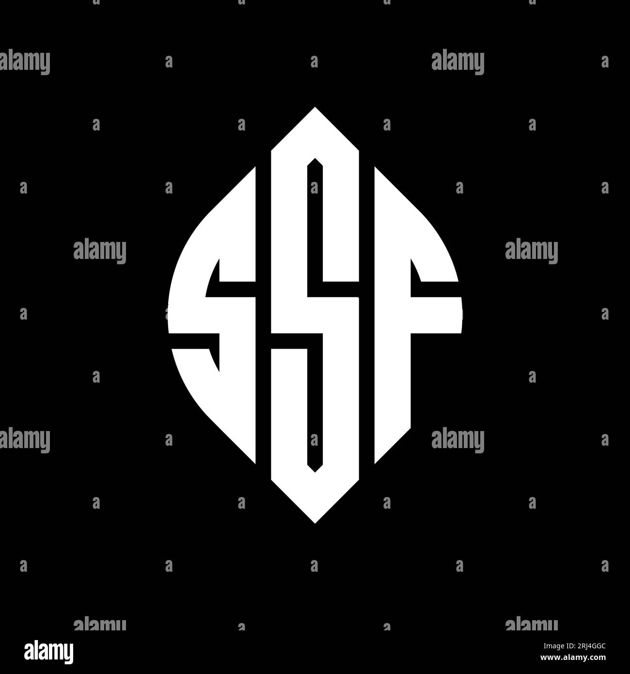 Logo de lettre cercle SSF avec forme de cercle et d'ellipse. Lettres elliptiques SSF avec style typographique. Les trois initiales forment un logo circulaire. Ci SSF Illustration de Vecteur