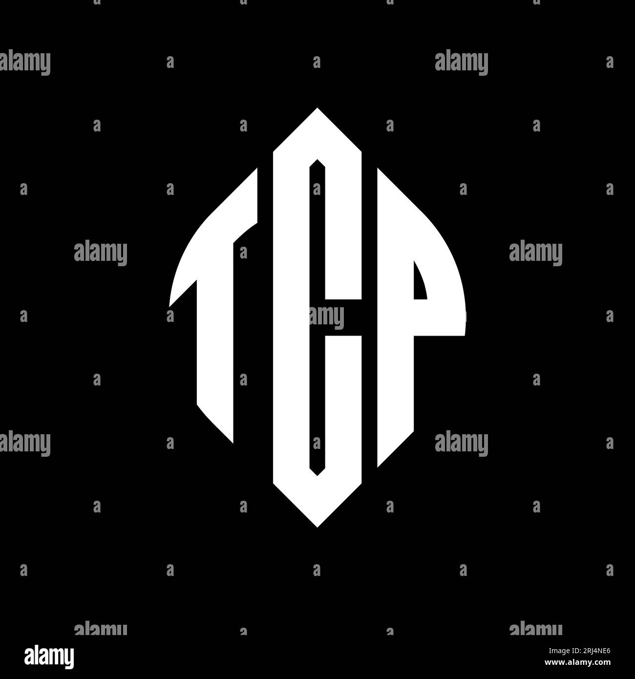 Logo de lettre de cercle TCP avec forme de cercle et d'ellipse. Lettres elliptiques TCP avec style typographique. Les trois initiales forment un logo circulaire. Ci TCP Illustration de Vecteur