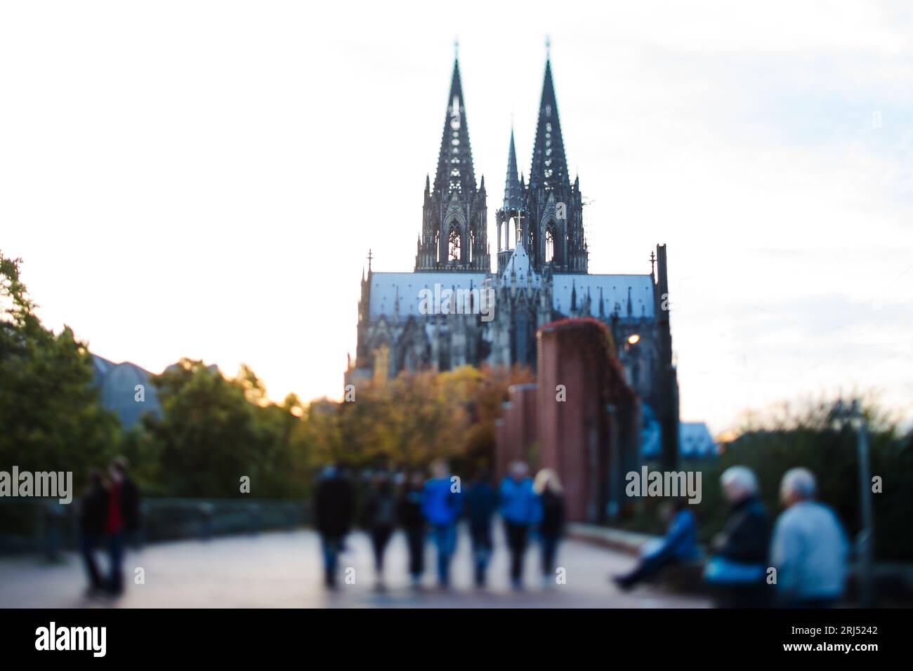 Tiltshift photographie de la cathédrale de Cologne, Allemagne Dompropstei Margarethenkloster, Köln, Deutschland, voyage, UNESCO, attraction touristique de référence Banque D'Images