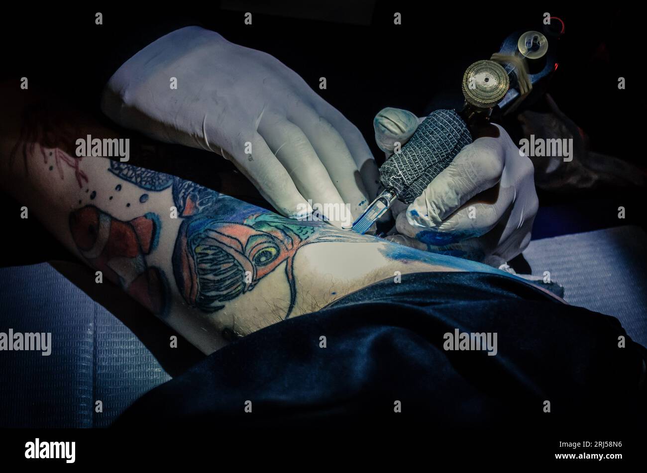 Tatouage homme poisson Banque D'Images