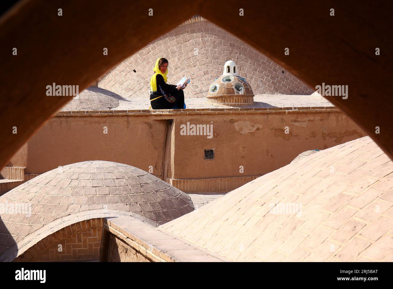 Iran Kasan, ville, hammam Sultan Mir Ahmad, (salle de bain), toit Banque D'Images