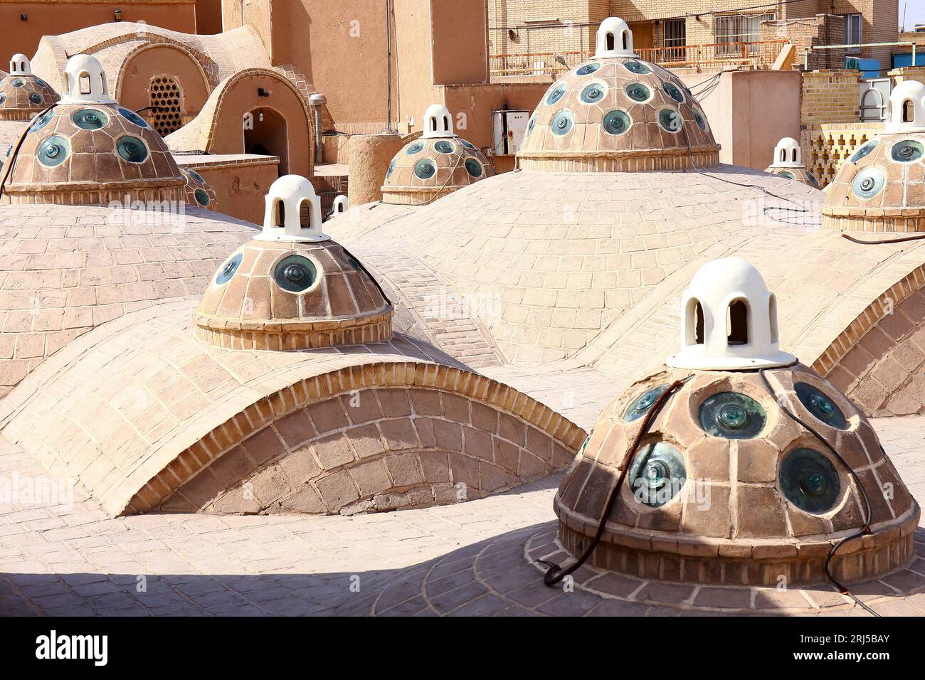 Iran Kasan, ville, hammam Sultan Mir Ahmad, (salle de bain), toit Banque D'Images