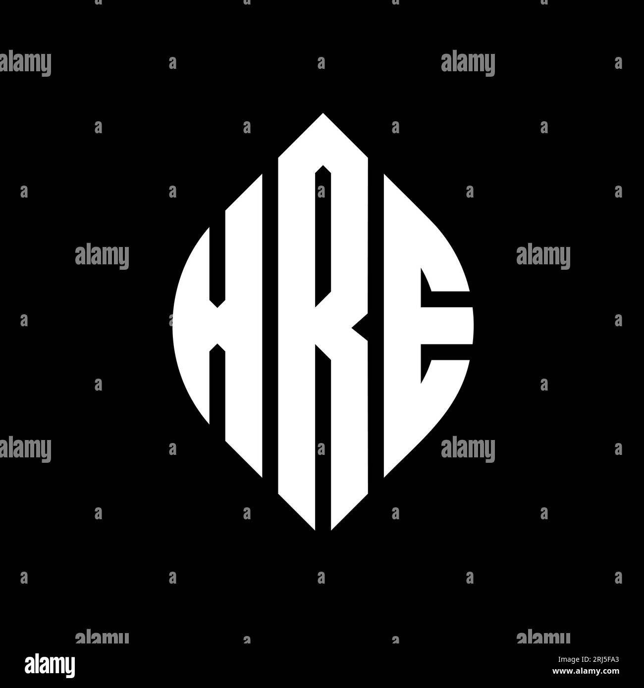 Logo de lettre circulaire XRE avec forme de cercle et d'ellipse. Lettres elliptiques XRE avec style typographique. Les trois initiales forment un logo circulaire. Ci XRE Illustration de Vecteur