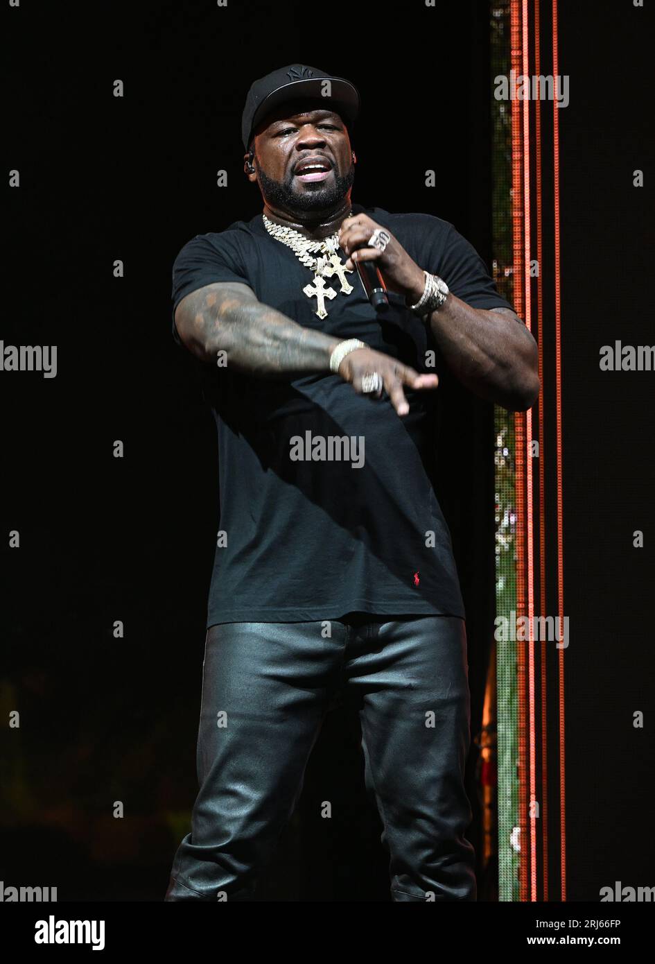 West Palm Beach, Floride, États-Unis. 20 août 2023. 50 cent se produit lors du final Lap Tour au I Think Financial Amphitheatre le 20 août 2023 à West Palm Beach en Floride. Crédit : Mpi04/Media Punch/Alamy Live News Banque D'Images