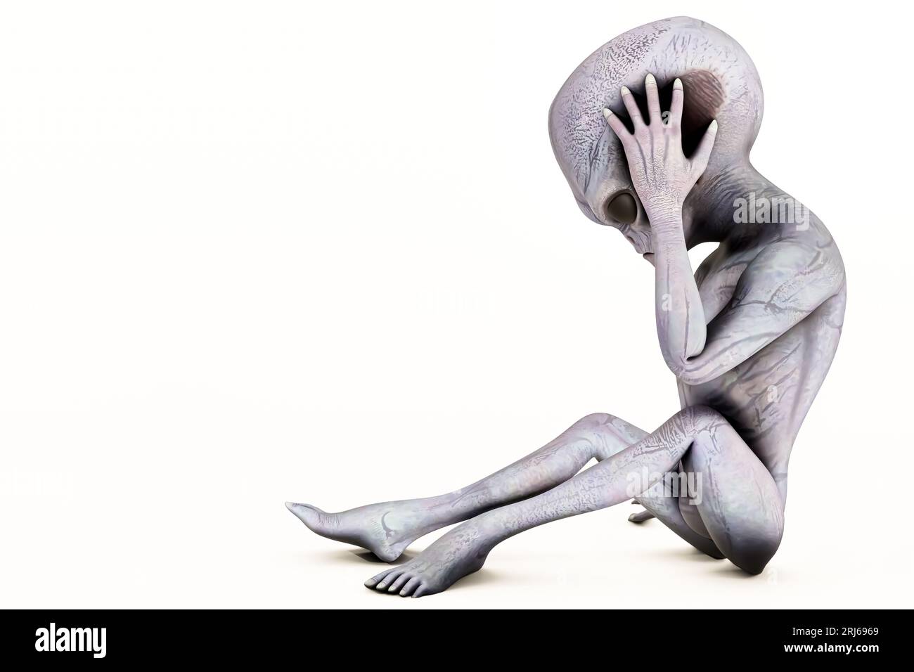 Alien isolé sur fond blanc 3d illustration Banque D'Images