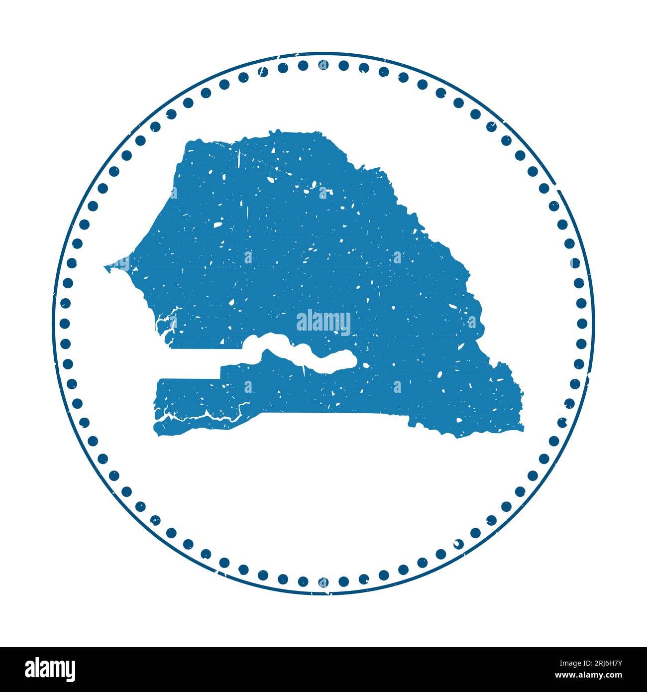 Autocollant Sénégal. Tampon en caoutchouc de voyage avec carte du pays, illustration vectorielle. Peut être utilisé comme insigne, logotype, étiquette, autocollant ou badge du Sénégal. Illustration de Vecteur