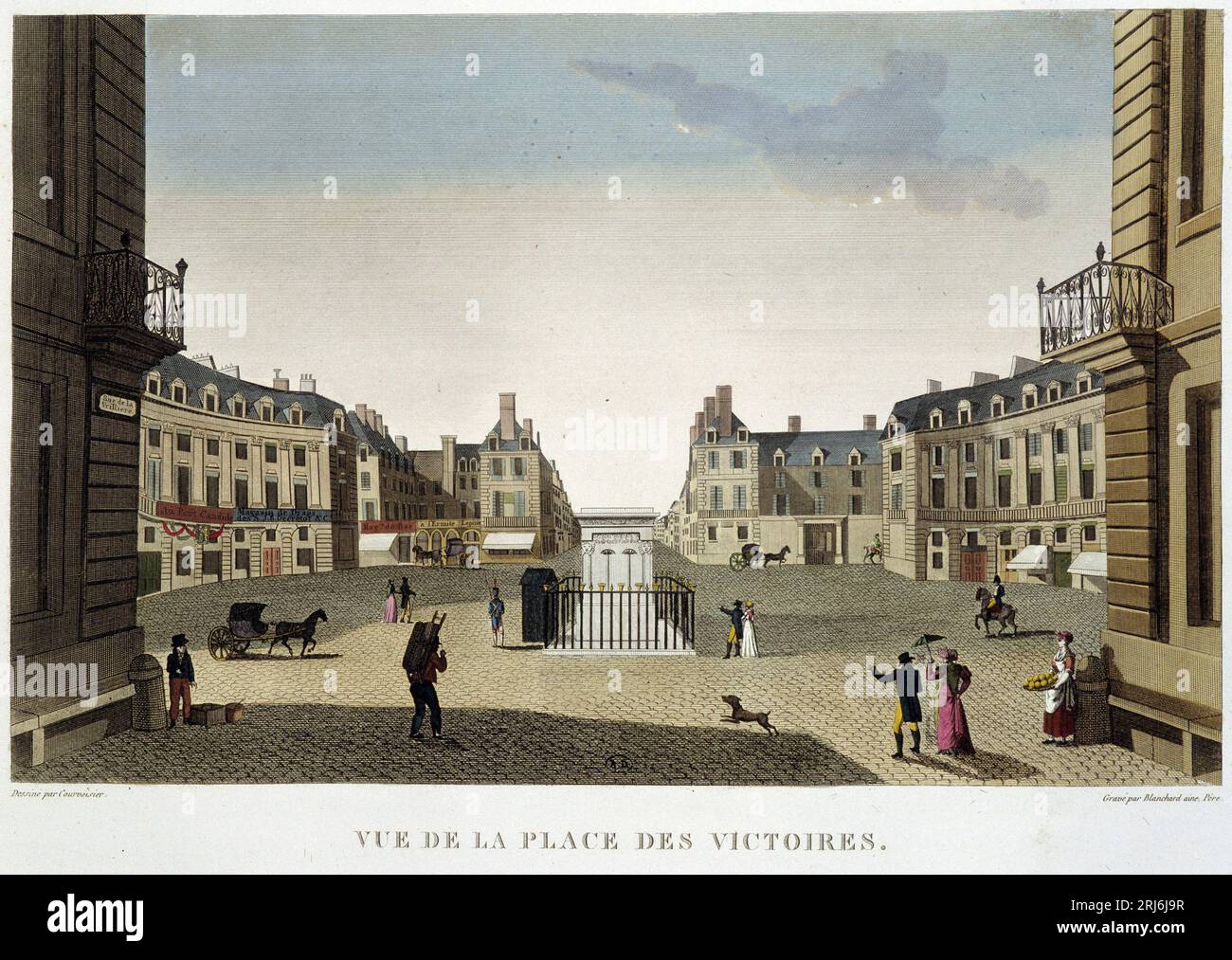 Place des Victoires - Paris par Courvoisier, 1827 Banque D'Images