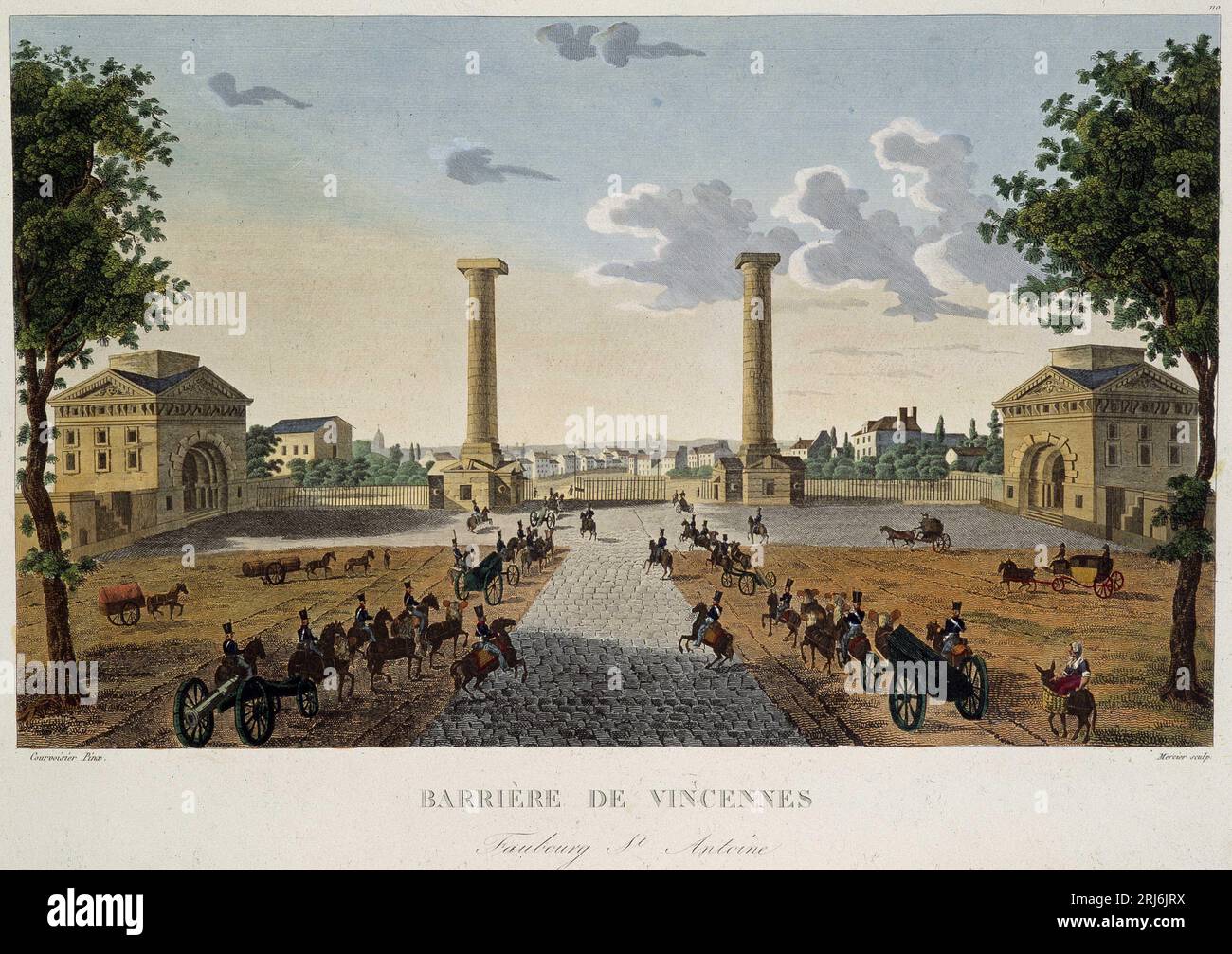 Barrieres de Vincennes par Courvoisier, 1827 Banque D'Images