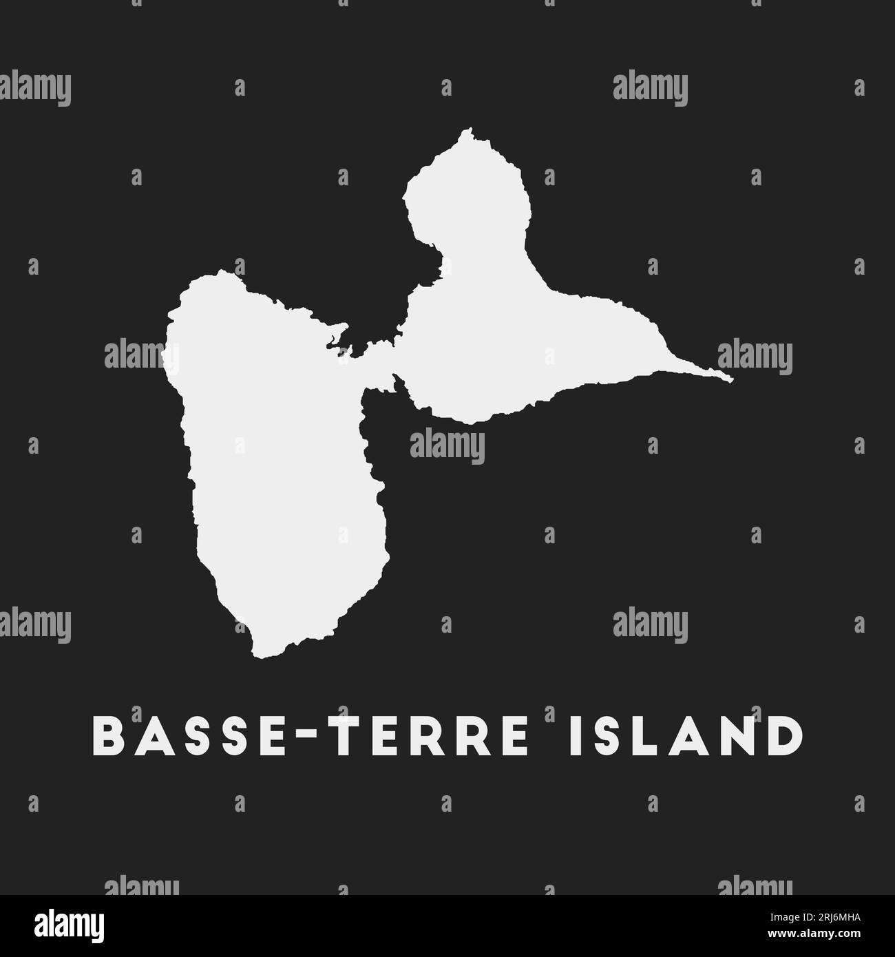 Icône de Basse-Terre Island. Carte sur fond sombre. Carte élégante de l'île de Basse-Terre avec nom. Illustration vectorielle. Illustration de Vecteur