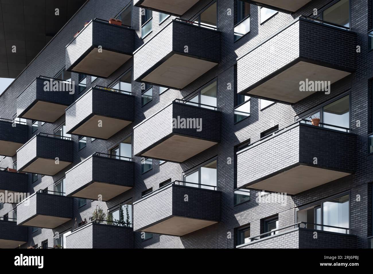 Amsterdam, pays-Bas - le Grande Cour logement et développement commercial par MVSA Architecten, de Architekten Cie, Heren 5 architecten Banque D'Images