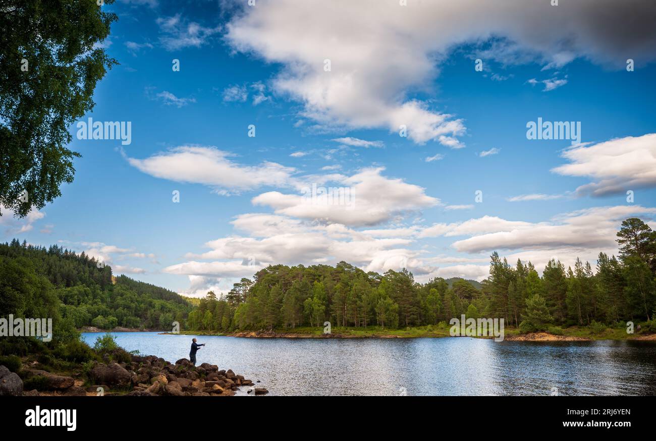 Pêche à Glen Affric Banque D'Images