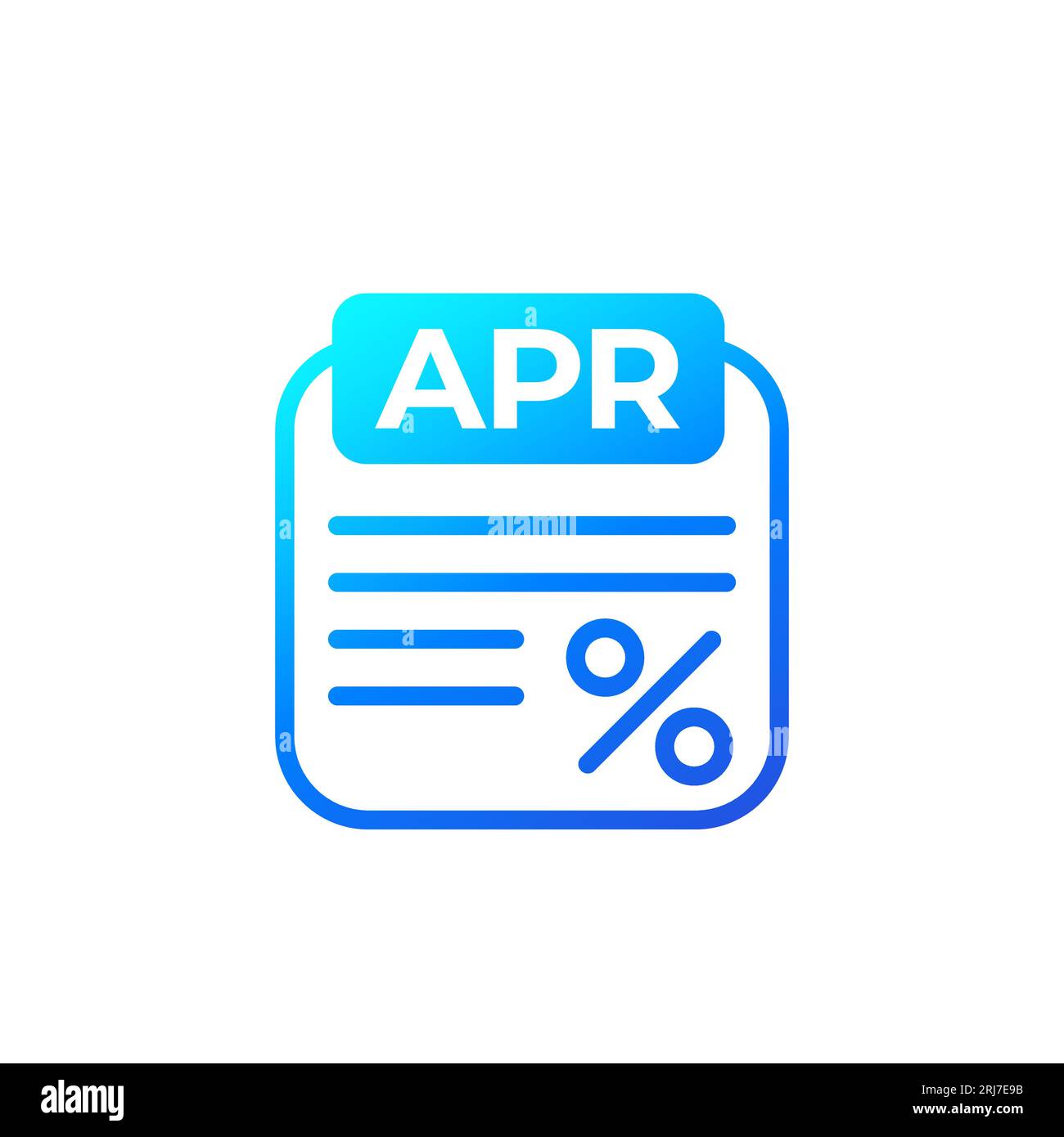 Icône APR sur blanc, taux annuel en pourcentage Illustration de Vecteur