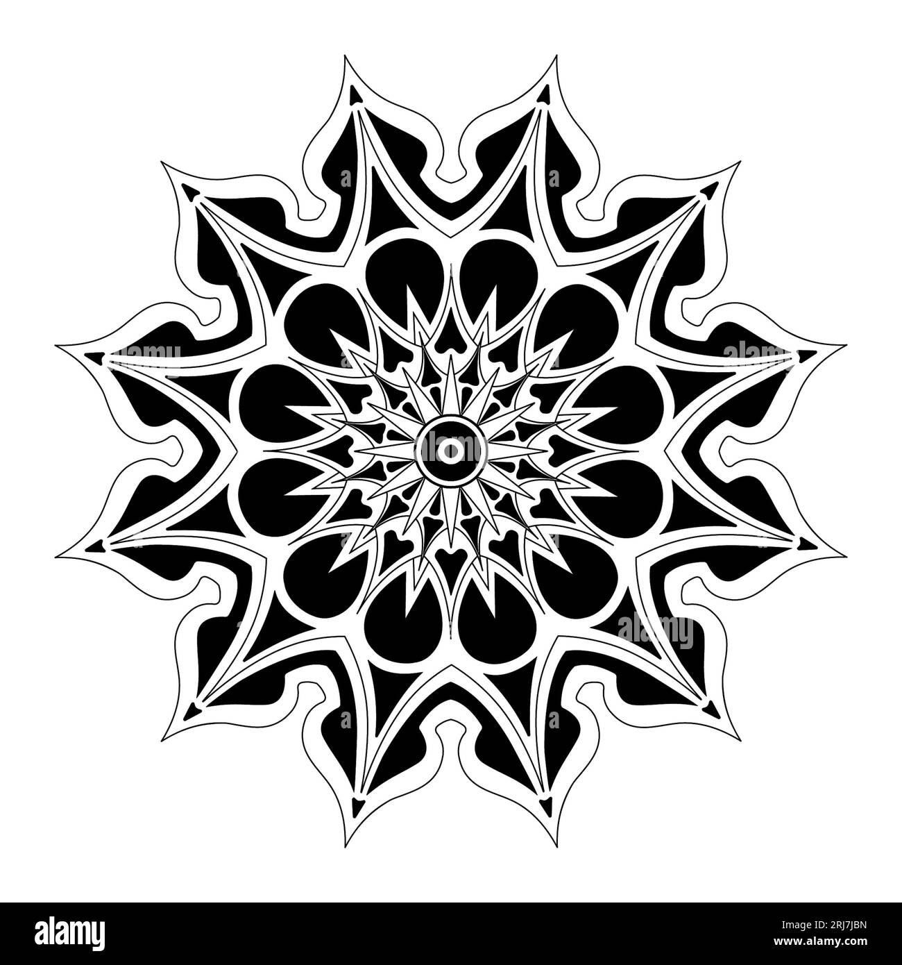 Dessin vectoriel Mandala simple dessiné à la main Banque D'Images