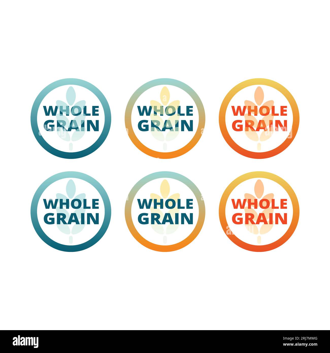 Ensemble d'étiquettes vectorielles de grains entiers. Farine complète, pain ou timbre de céréales. Illustration de Vecteur