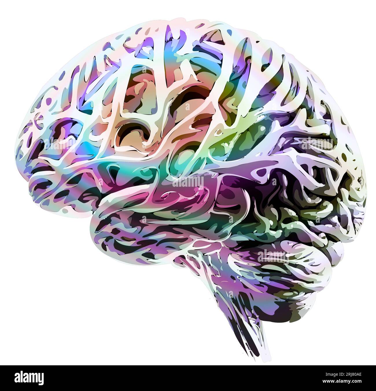 Neurologie, philosophie : connexions, développement de la pensée et de la réflexion, possibilités infinies du cerveau et de l'esprit. Anatomie humaine Banque D'Images