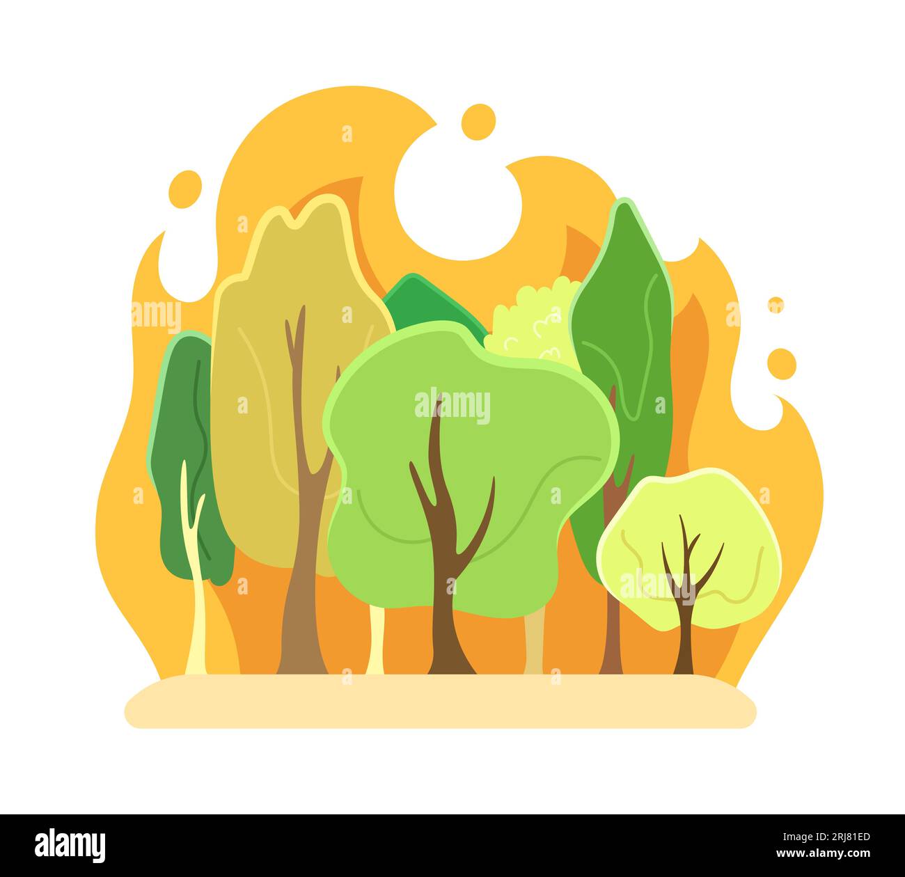 Illustration de spot vectoriel de concept plat de feu de forêt Illustration de Vecteur
