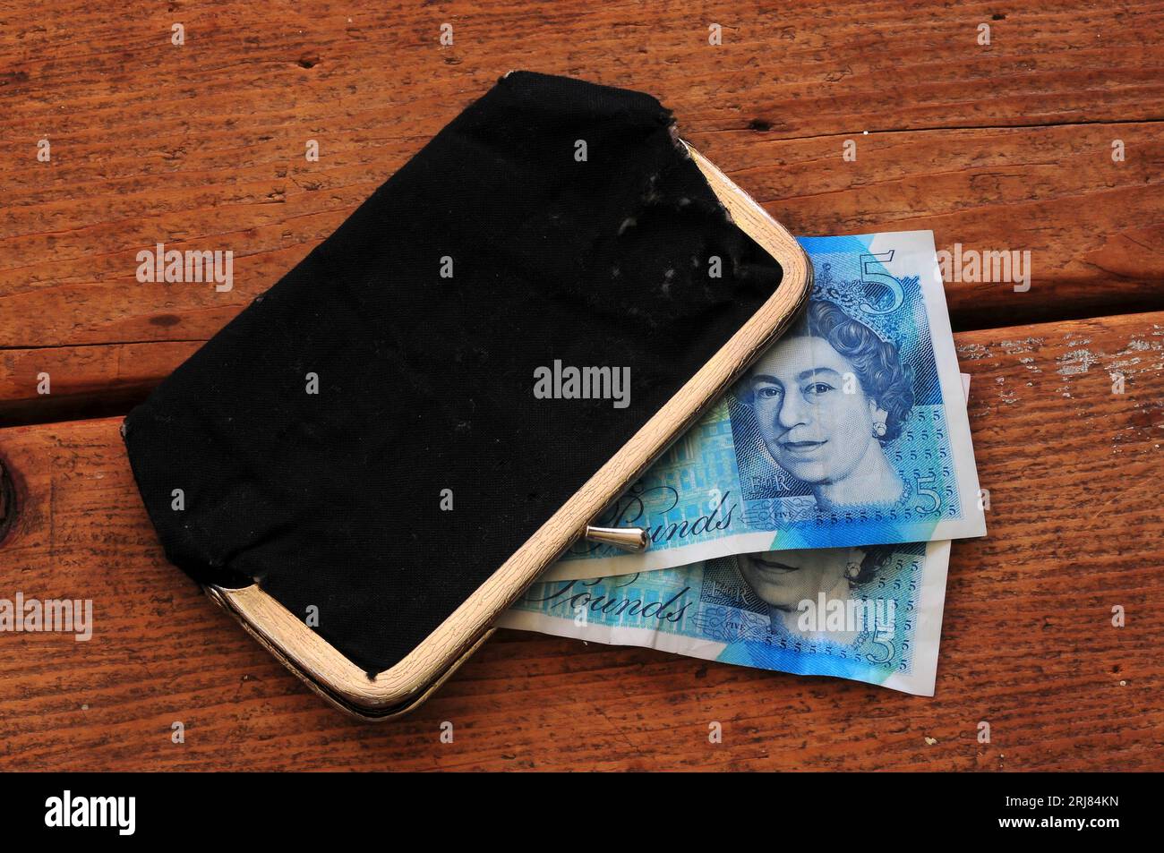 mesdames shabby sac à main et argent, sterling Banque D'Images