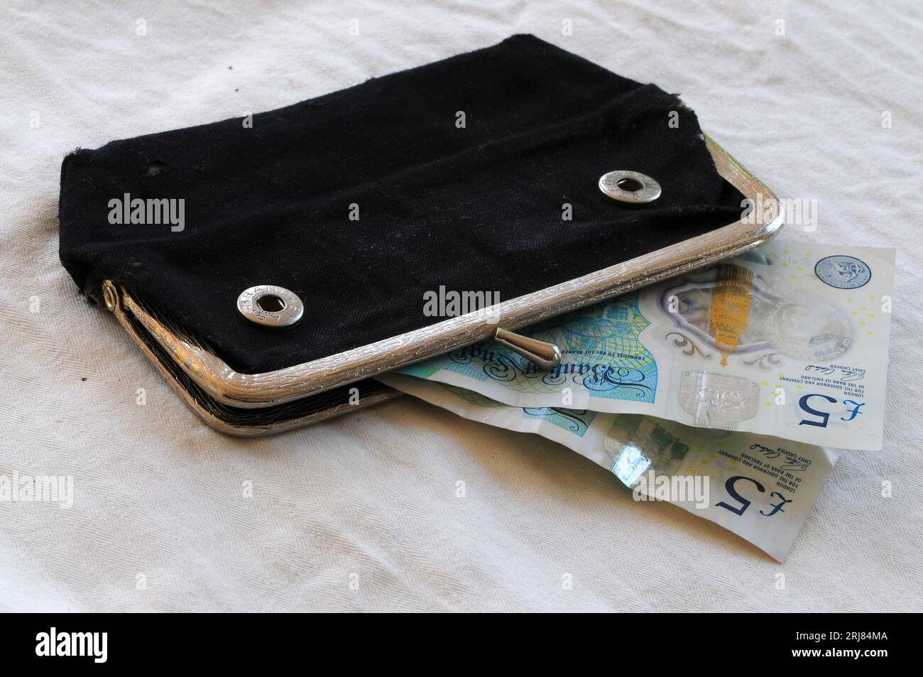 mesdames shabby sac à main et argent, sterling Banque D'Images