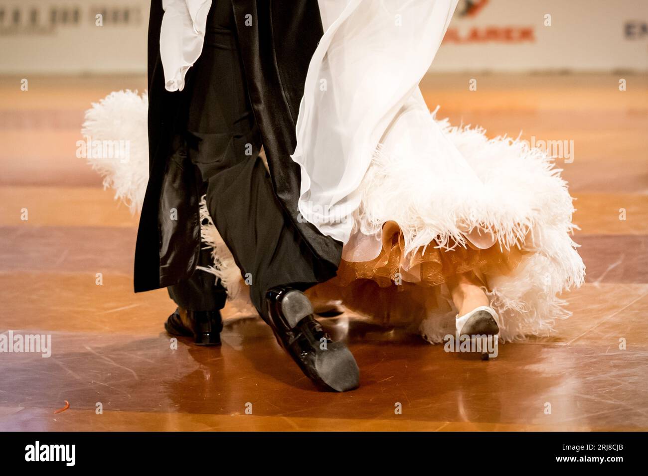 La danse de couple sur la piste de danse standard Banque D'Images