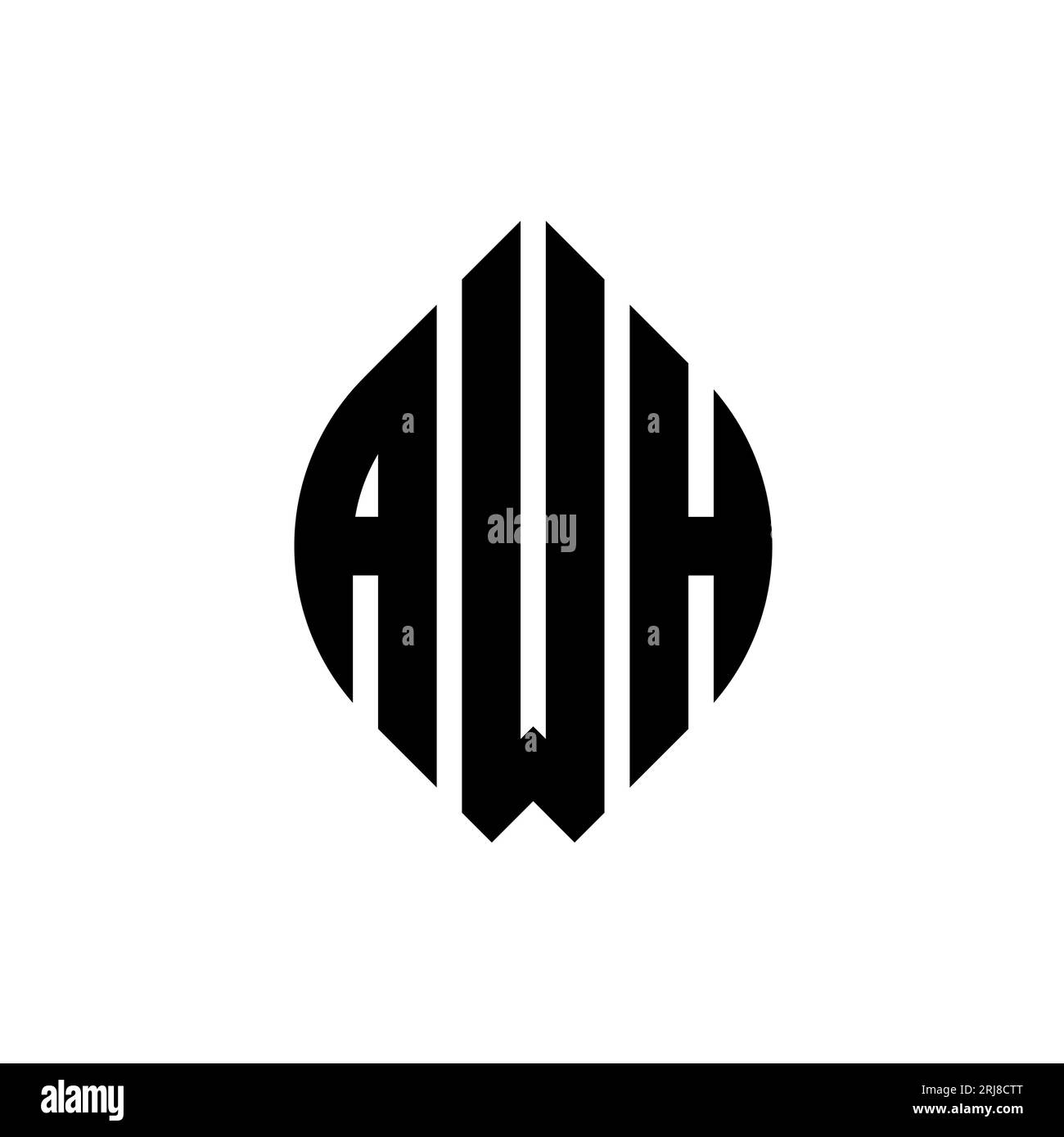 Design de logo de lettre cercle AWH avec forme de cercle et d'ellipse. AWH lettres elliptiques avec style typographique. Les trois initiales forment un logo circulaire. Ci AWH Illustration de Vecteur