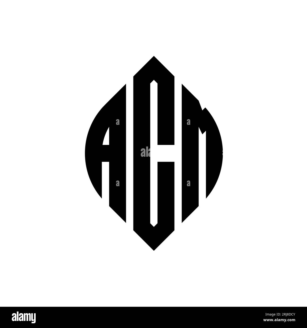 Logo en forme de cercle ACM avec forme de cercle et d'ellipse. Lettres ...