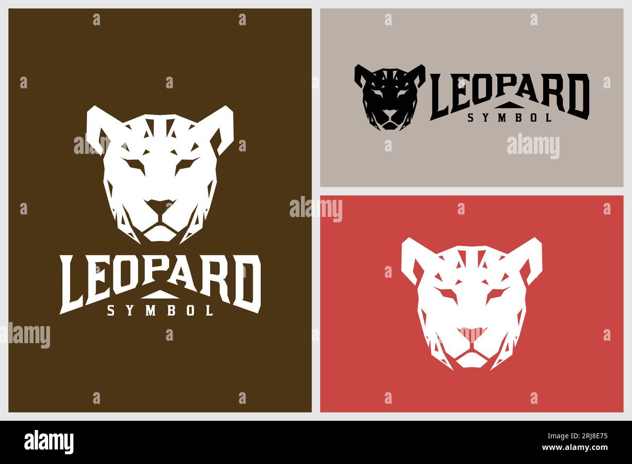 logo leopard jaguar head avec conception vectorielle de style géométrique Illustration de Vecteur