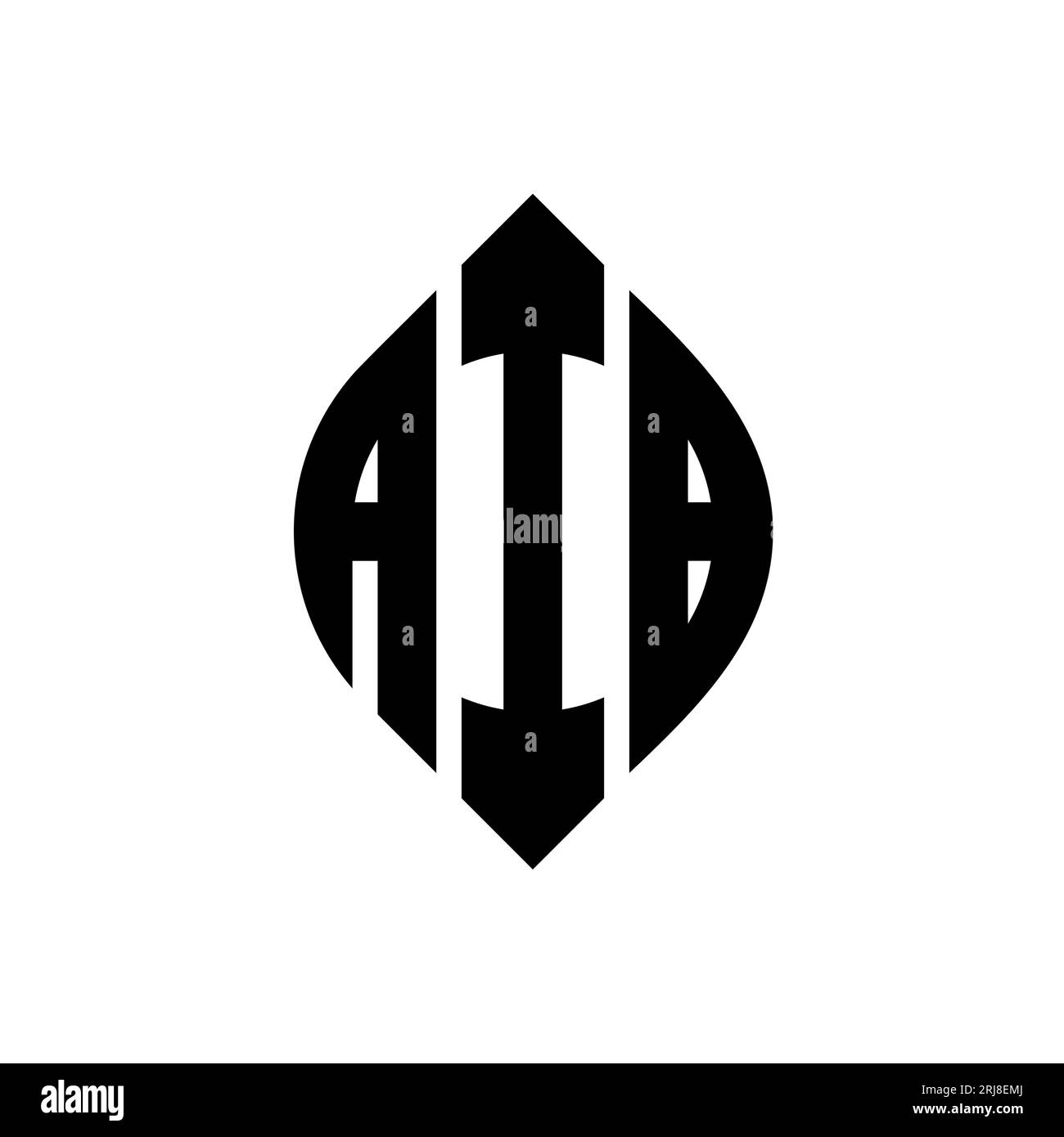 Conception de logo de lettre cercle AIB avec forme de cercle et d'ellipse. Lettres elliptiques AIB avec style typographique. Les trois initiales forment un logo circulaire. AIB ci Illustration de Vecteur