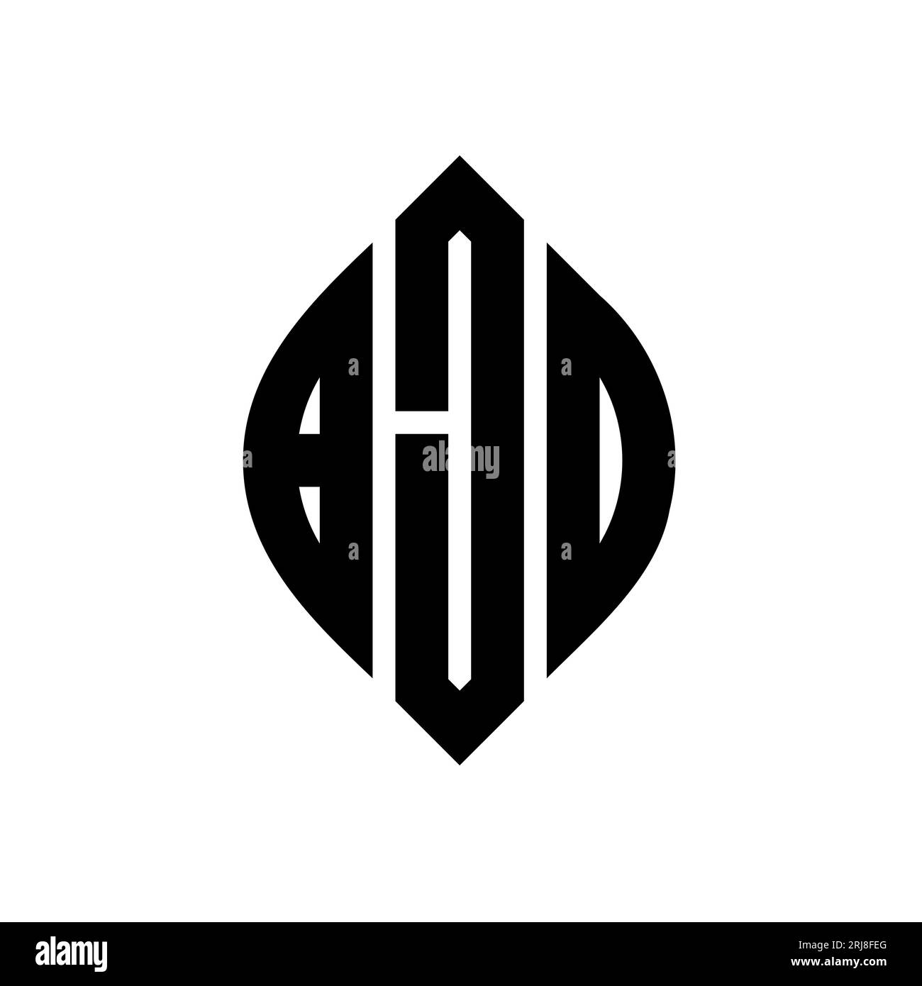 Logo de lettre cercle BJD avec forme de cercle et d'ellipse. Lettres elliptiques BJD avec style typographique. Les trois initiales forment un logo circulaire. BJD ci Illustration de Vecteur
