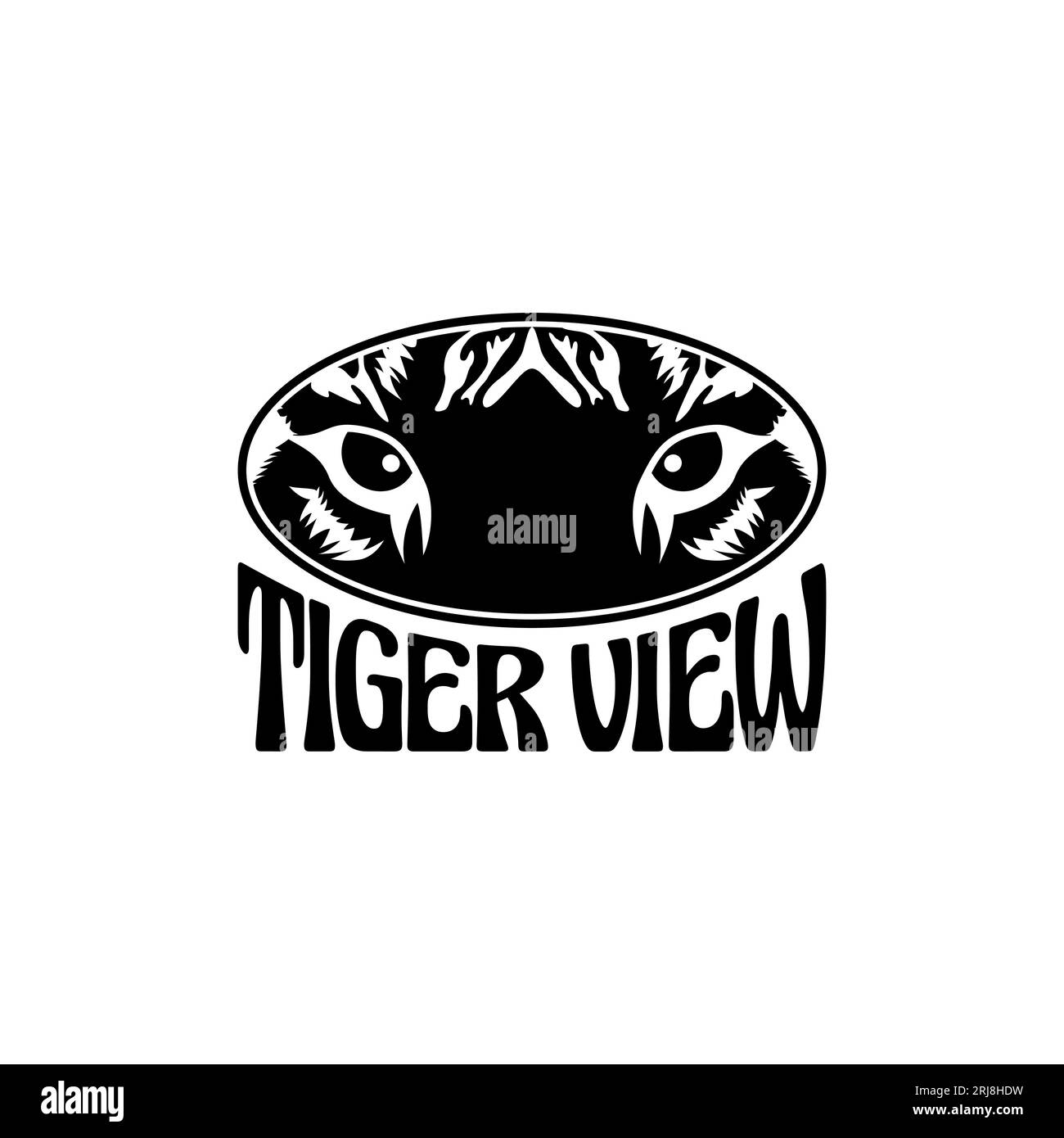 Logo Mascot Tiger Eye. Yeux de tigre sur fond blanc Illustration de Vecteur