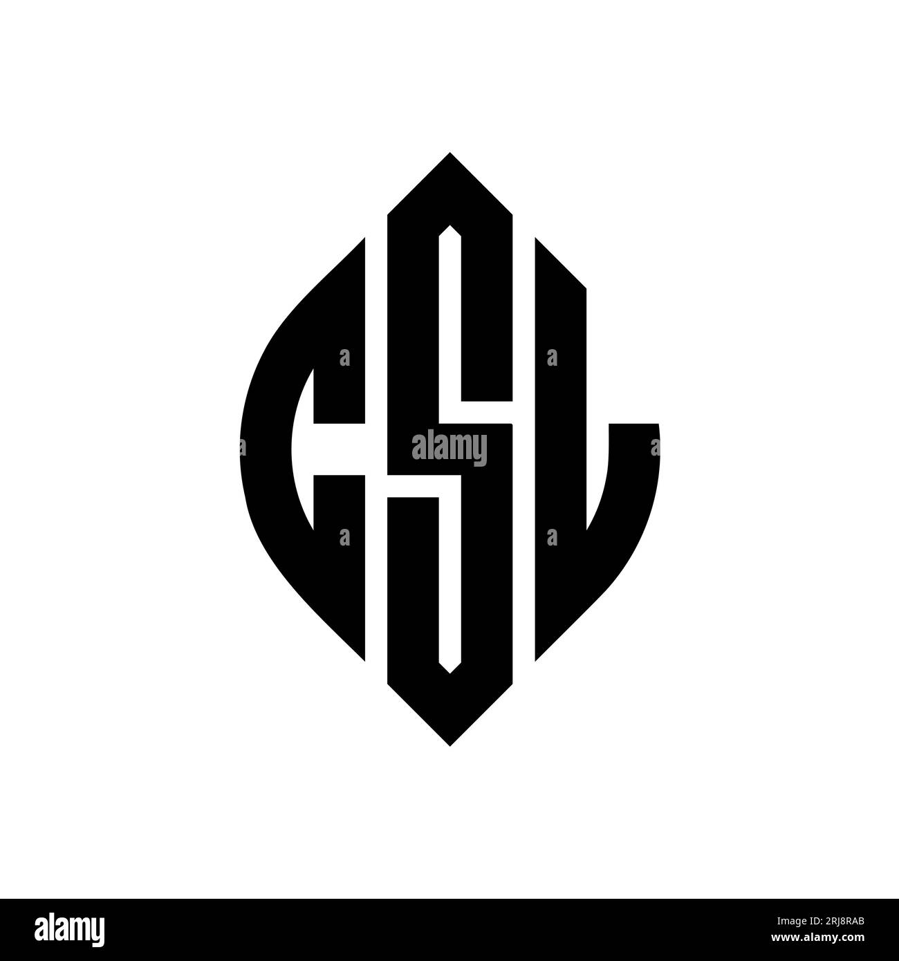 Logo de lettre cercle CSL avec forme de cercle et d'ellipse. Lettres elliptiques CSL avec style typographique. Les trois initiales forment un logo circulaire. CSL ci Illustration de Vecteur
