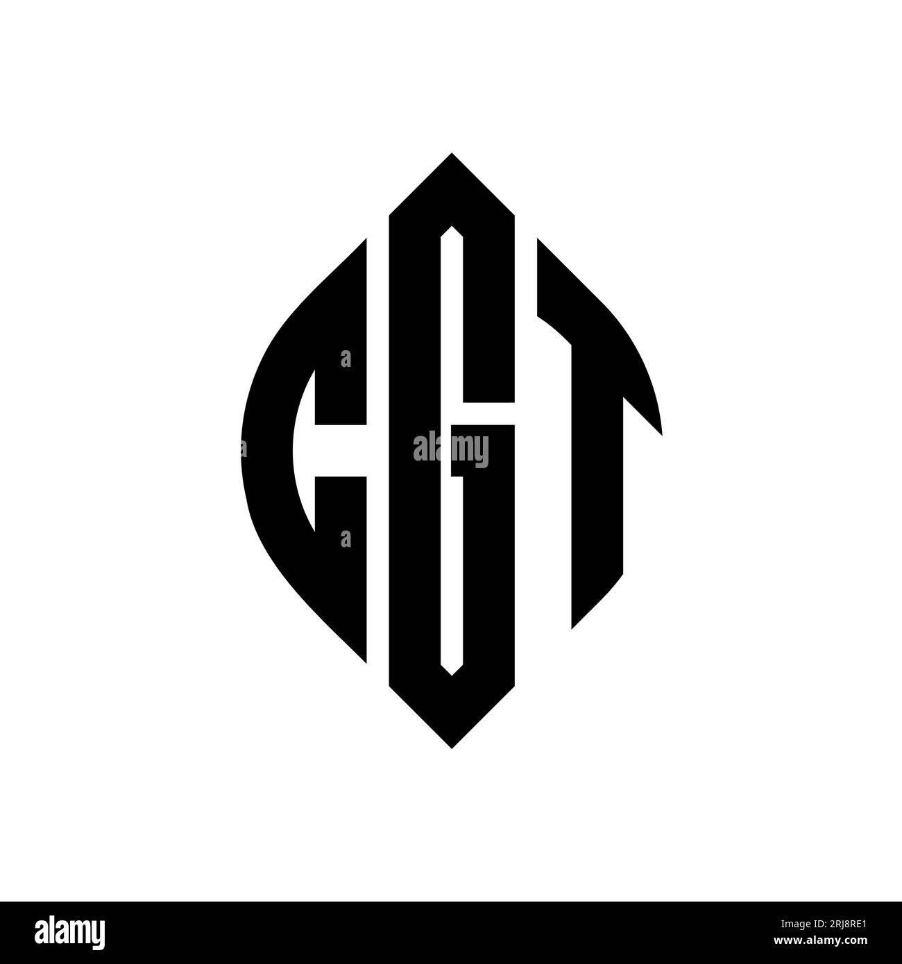 Logo de lettre cercle CGT avec forme de cercle et d'ellipse. Lettres elliptiques CGT avec style typographique. Les trois initiales forment un logo circulaire. Ci CGT Illustration de Vecteur
