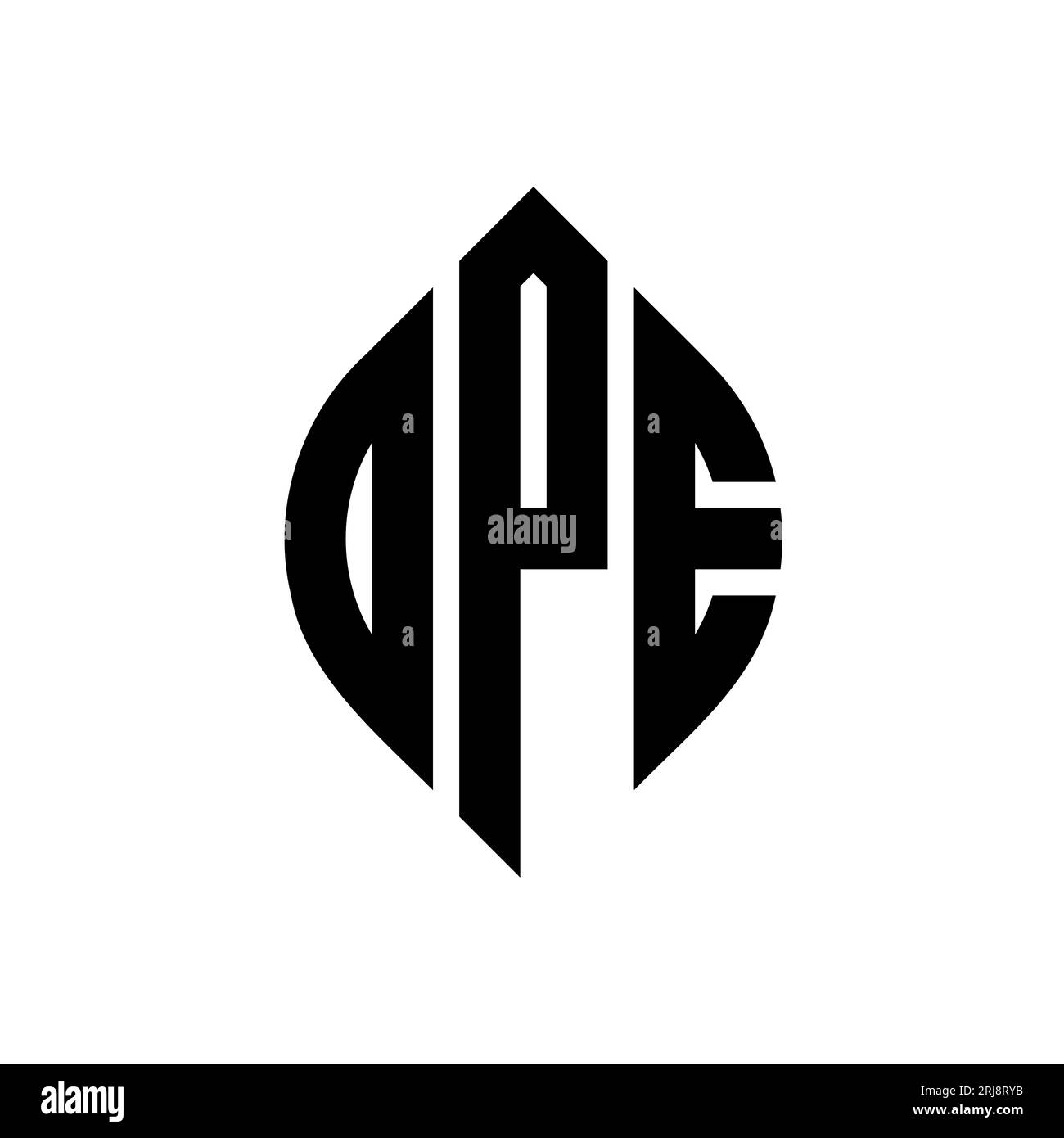 Logo de lettre circulaire DPE avec forme de cercle et d'ellipse. Lettres elliptiques DPE avec style typographique. Les trois initiales forment un logo circulaire. Ci DPE Illustration de Vecteur