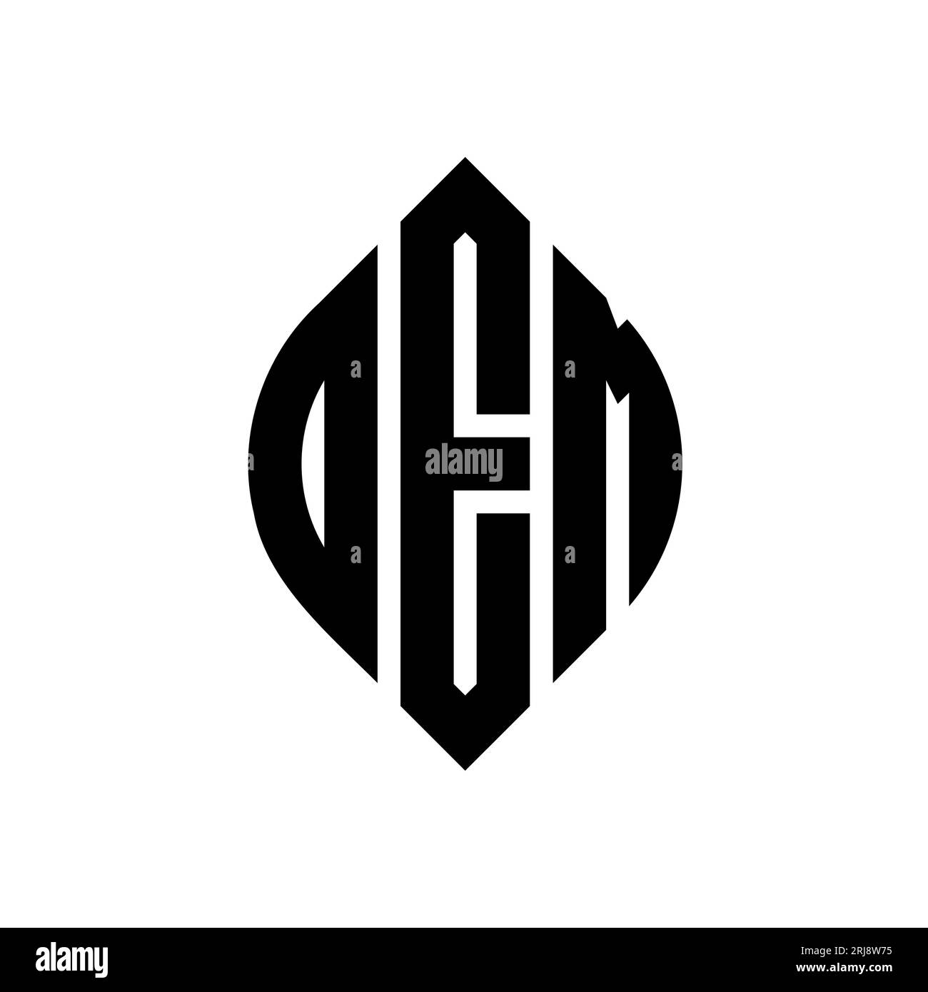 Logo de lettre cercle DEM avec forme de cercle et d'ellipse. Lettres elliptiques DEM avec style typographique. Les trois initiales forment un logo circulaire. DEM ci Illustration de Vecteur