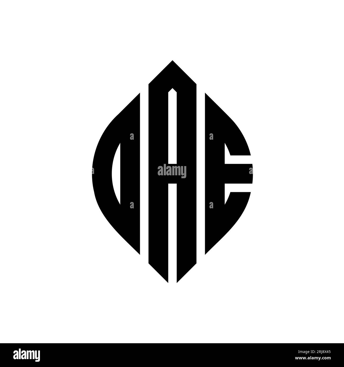 Logo de lettre cercle DAE avec forme de cercle et d'ellipse. Lettres elliptiques DAE avec style typographique. Les trois initiales forment un logo circulaire. Ci DAE Illustration de Vecteur