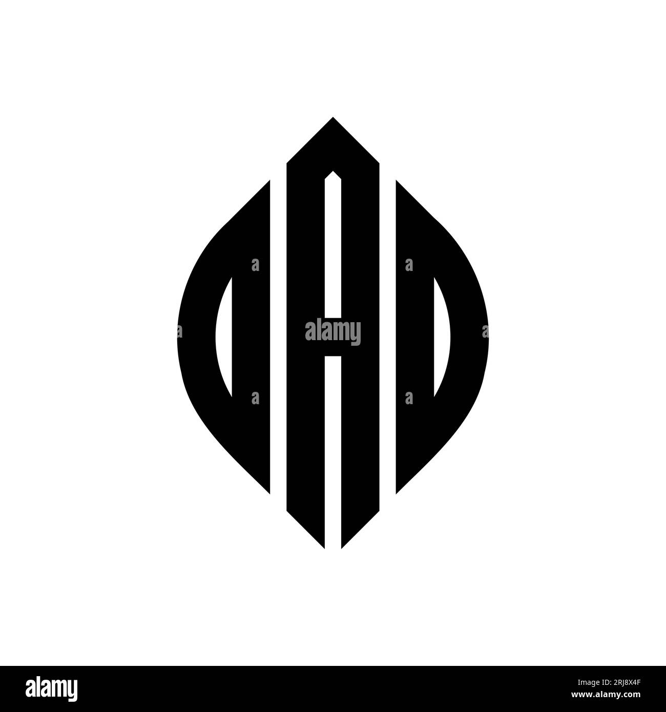 Logo de lettre cercle DAD avec forme de cercle et ellipse. Lettres elliptiques DAD avec style typographique. Les trois initiales forment un logo circulaire. PAPA ci Illustration de Vecteur